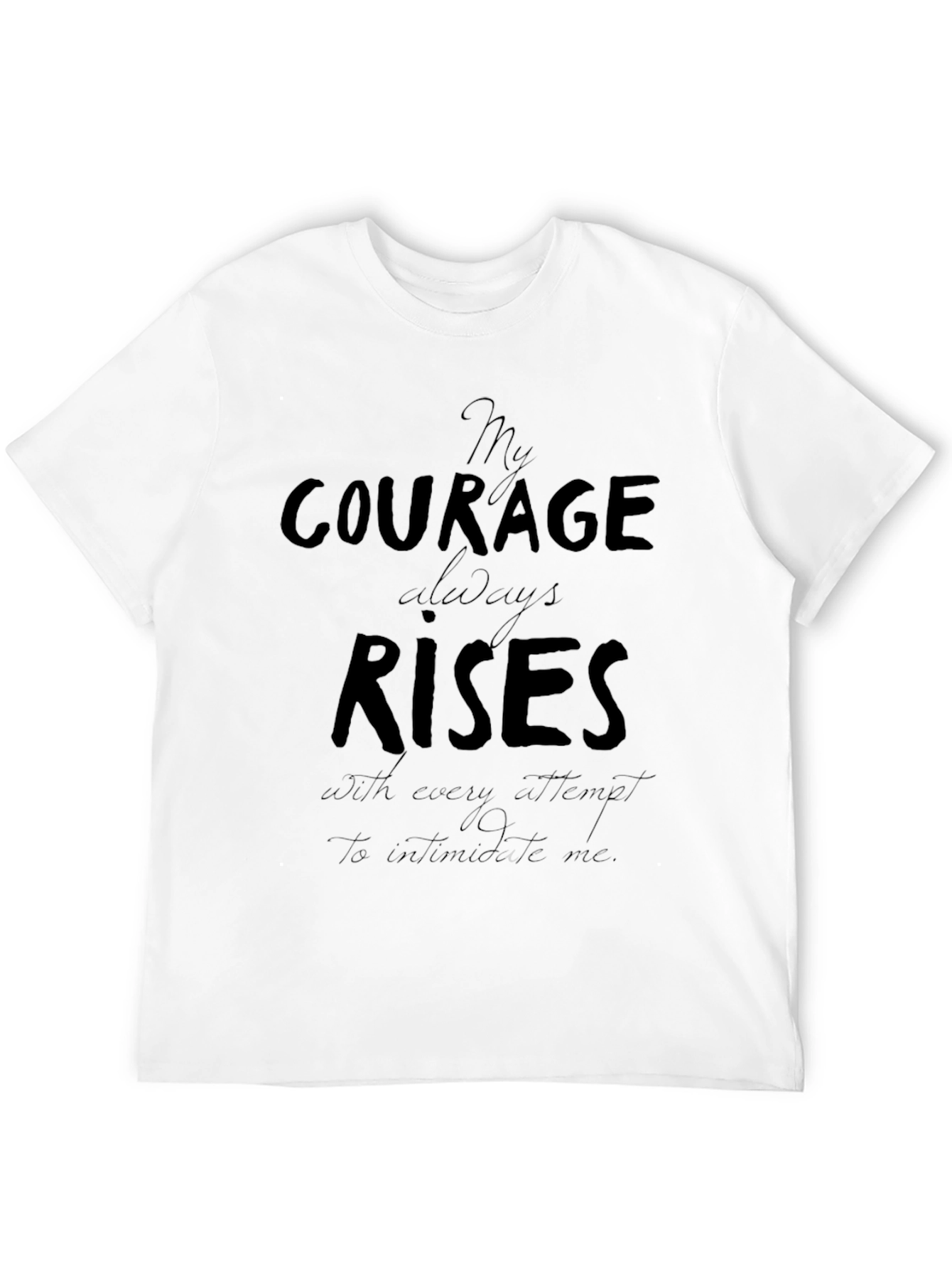 Courage Rises Graphic Print Black T-Shirt