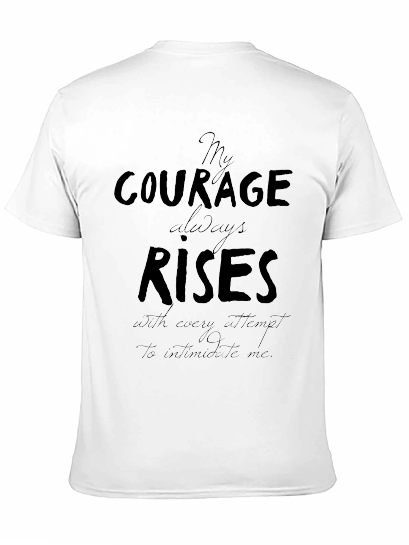 Courage Rises Graphic Print Black T-Shirt