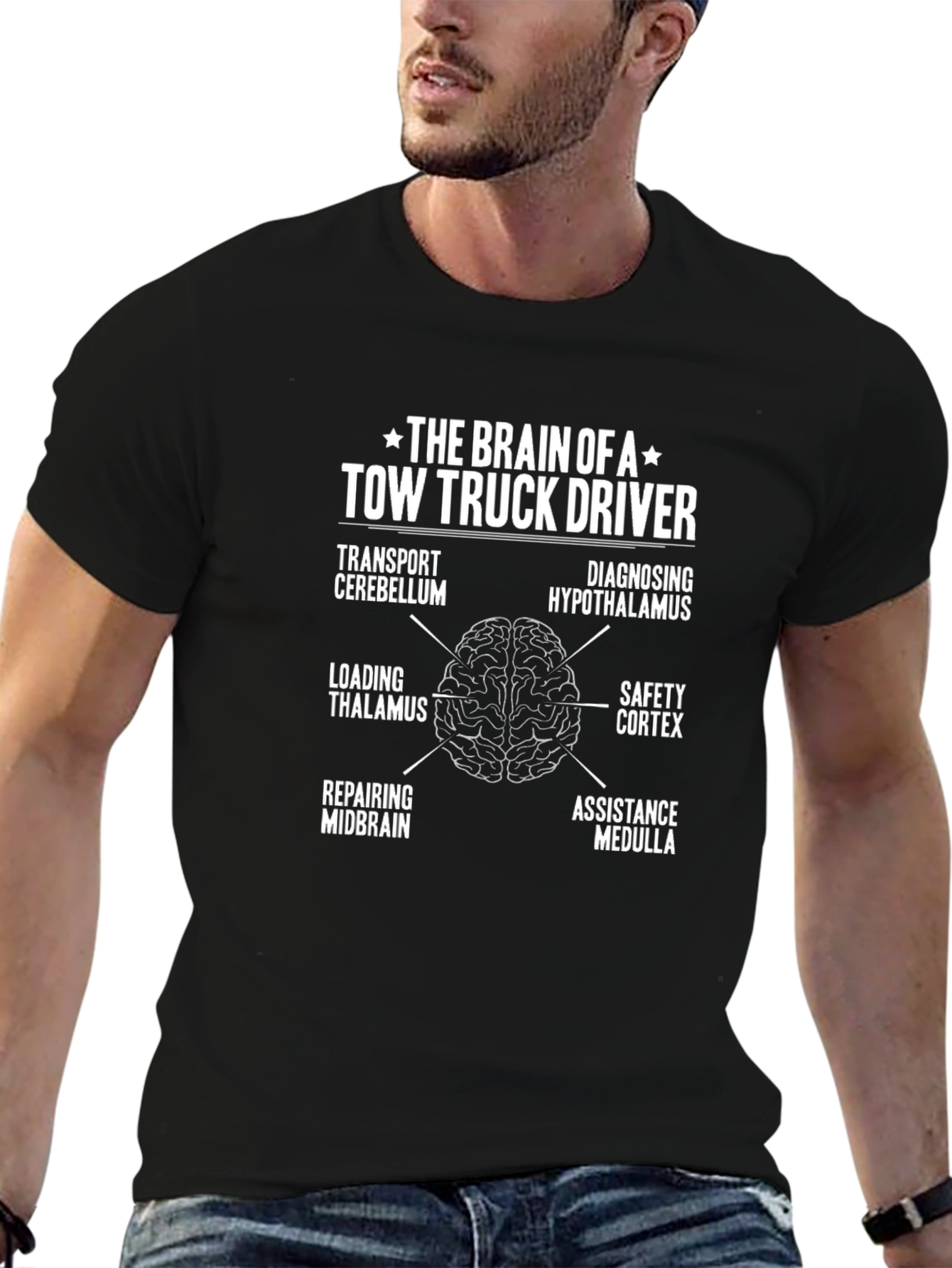 Tow Truck Driver Brain Anatomy T-Shirt