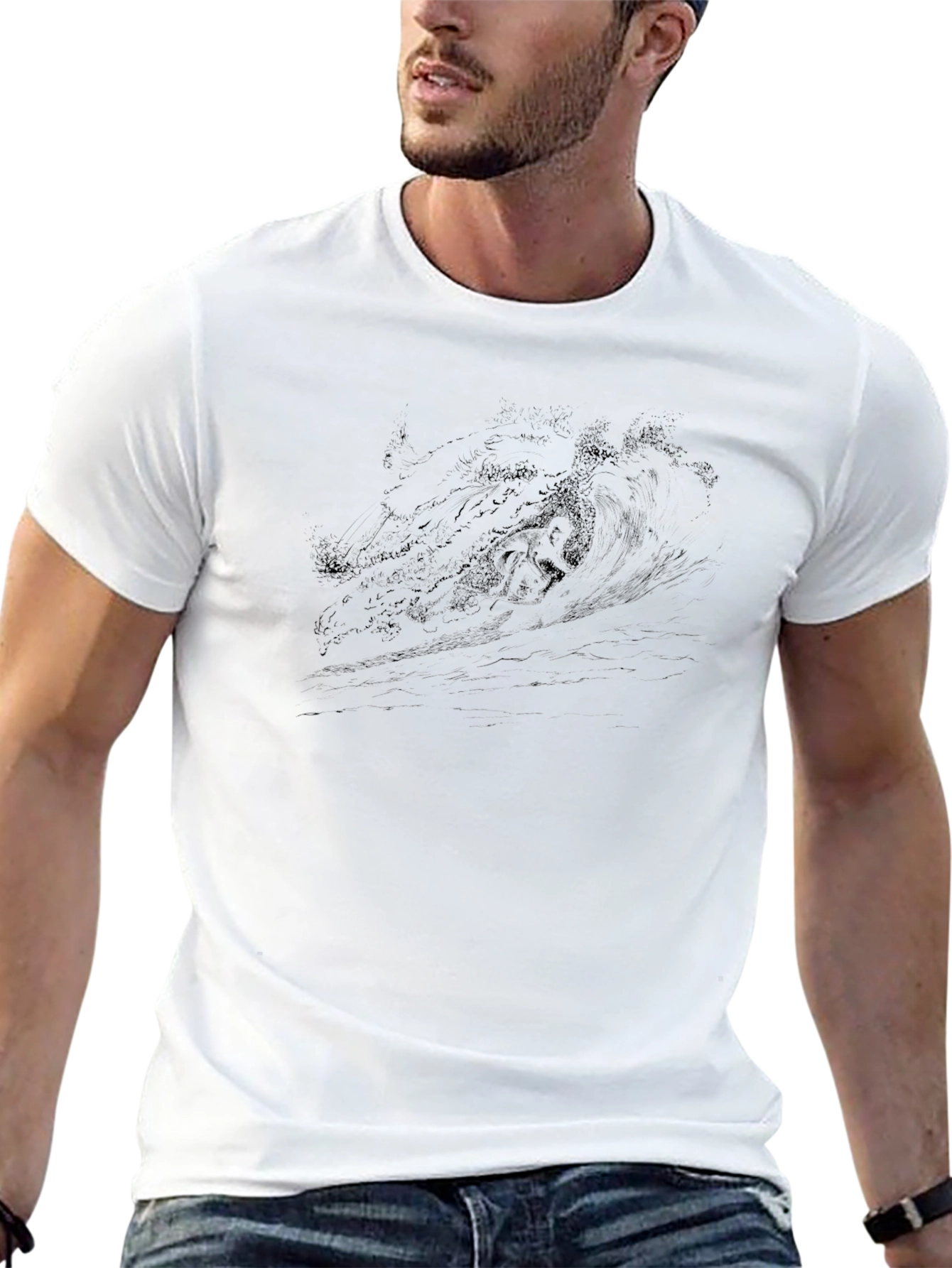 Black Wave Graphic T-Shirt