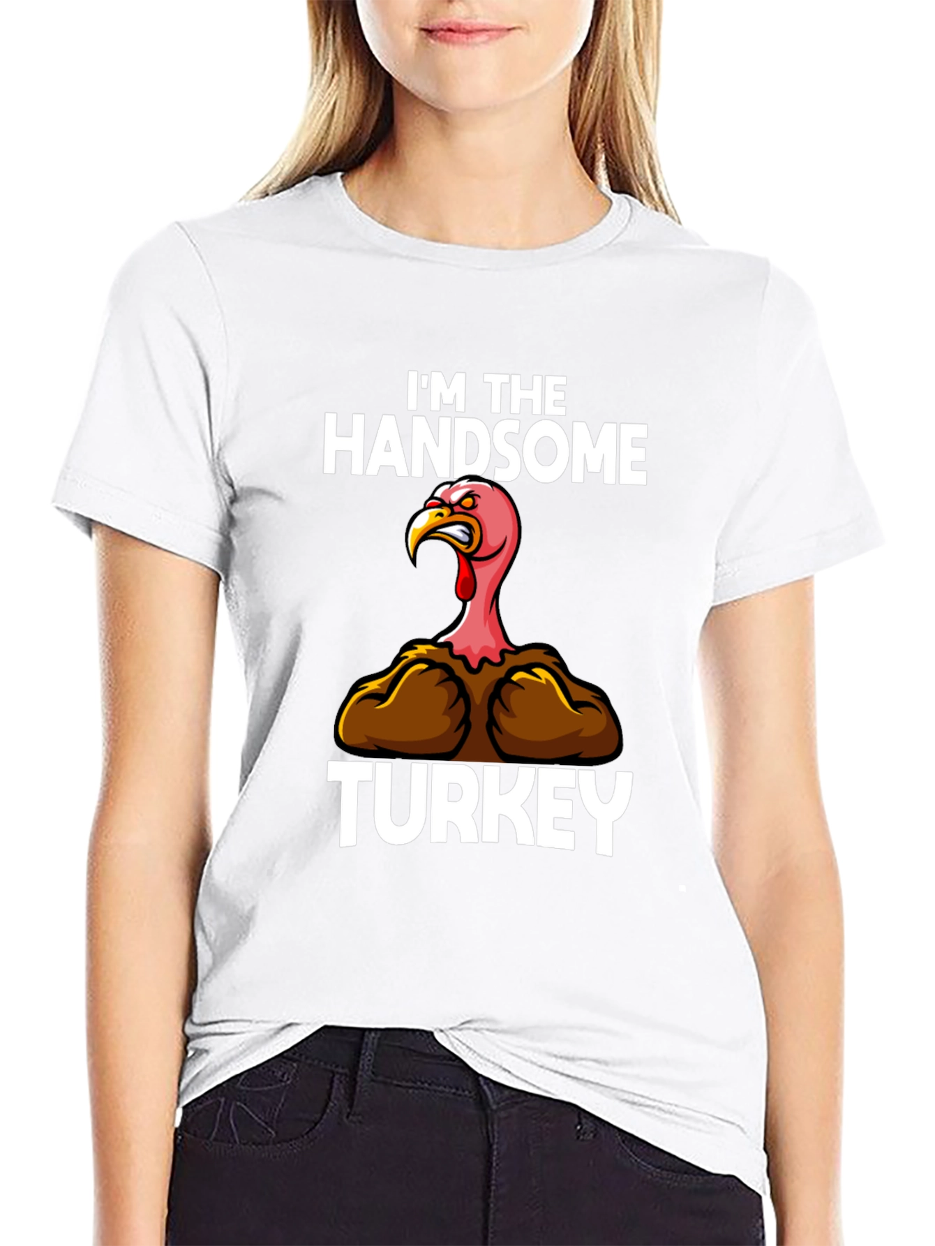 Handsome Turkey Graphic T-Shirt Thanksgiving Tee