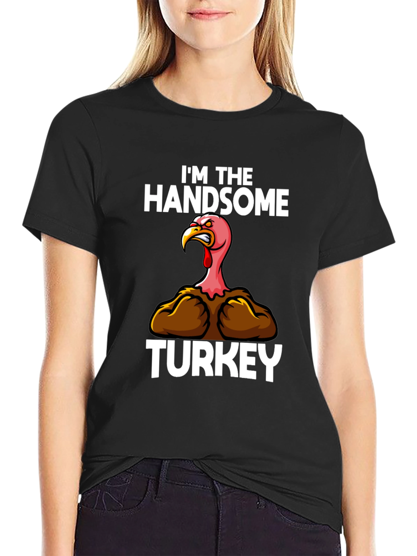 Handsome Turkey Graphic T-Shirt Thanksgiving Tee