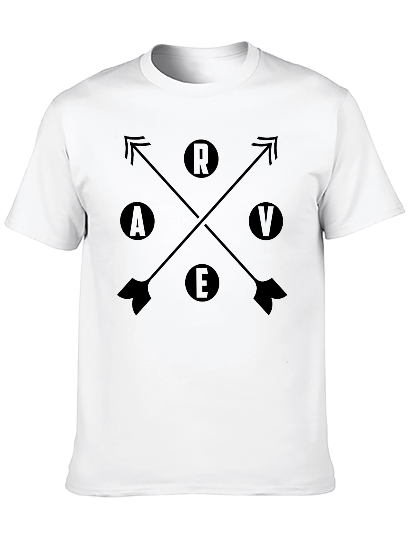 Retro Black Arrow & Letter Graphic T-Shirt