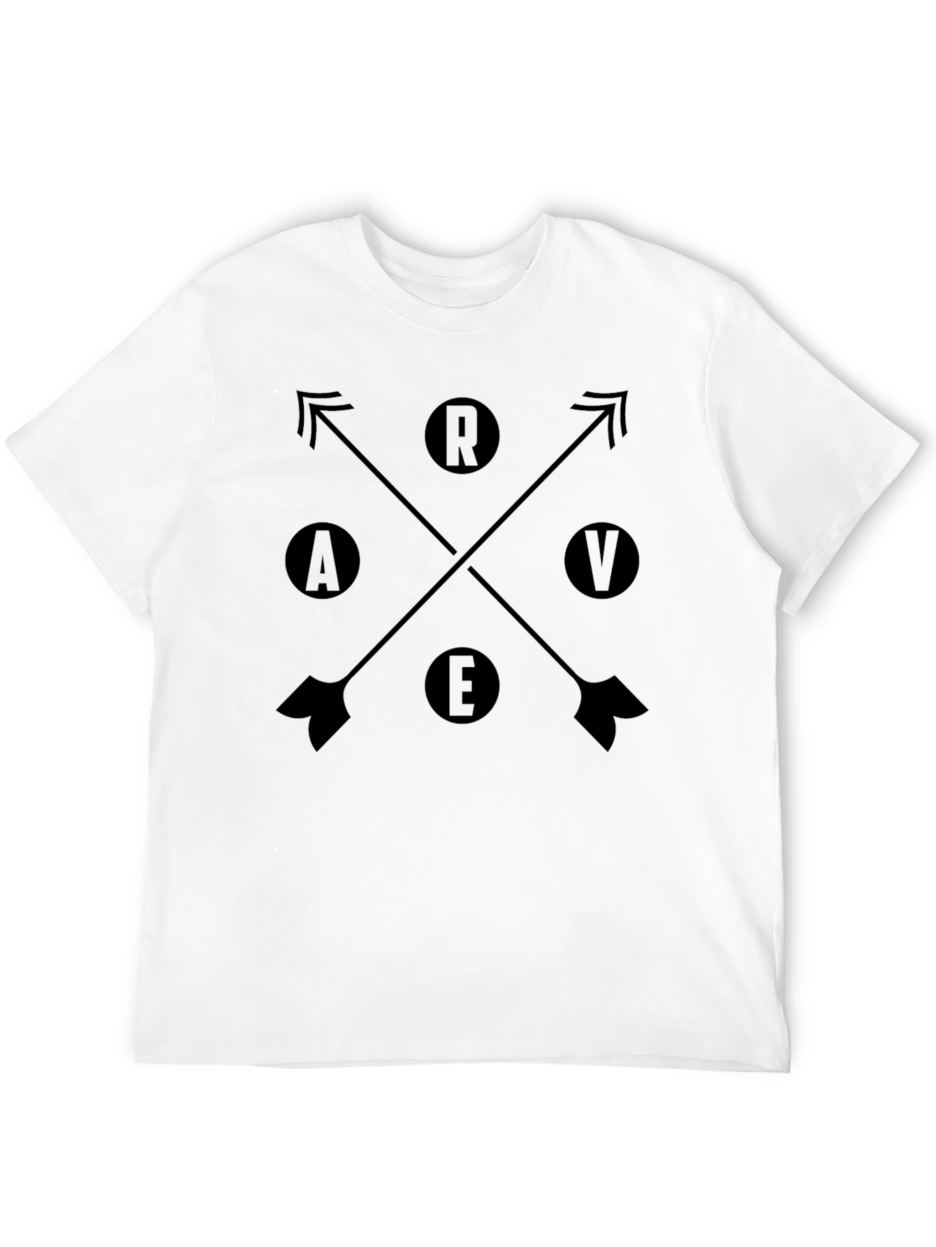 Retro Black Arrow & Letter Graphic T-Shirt