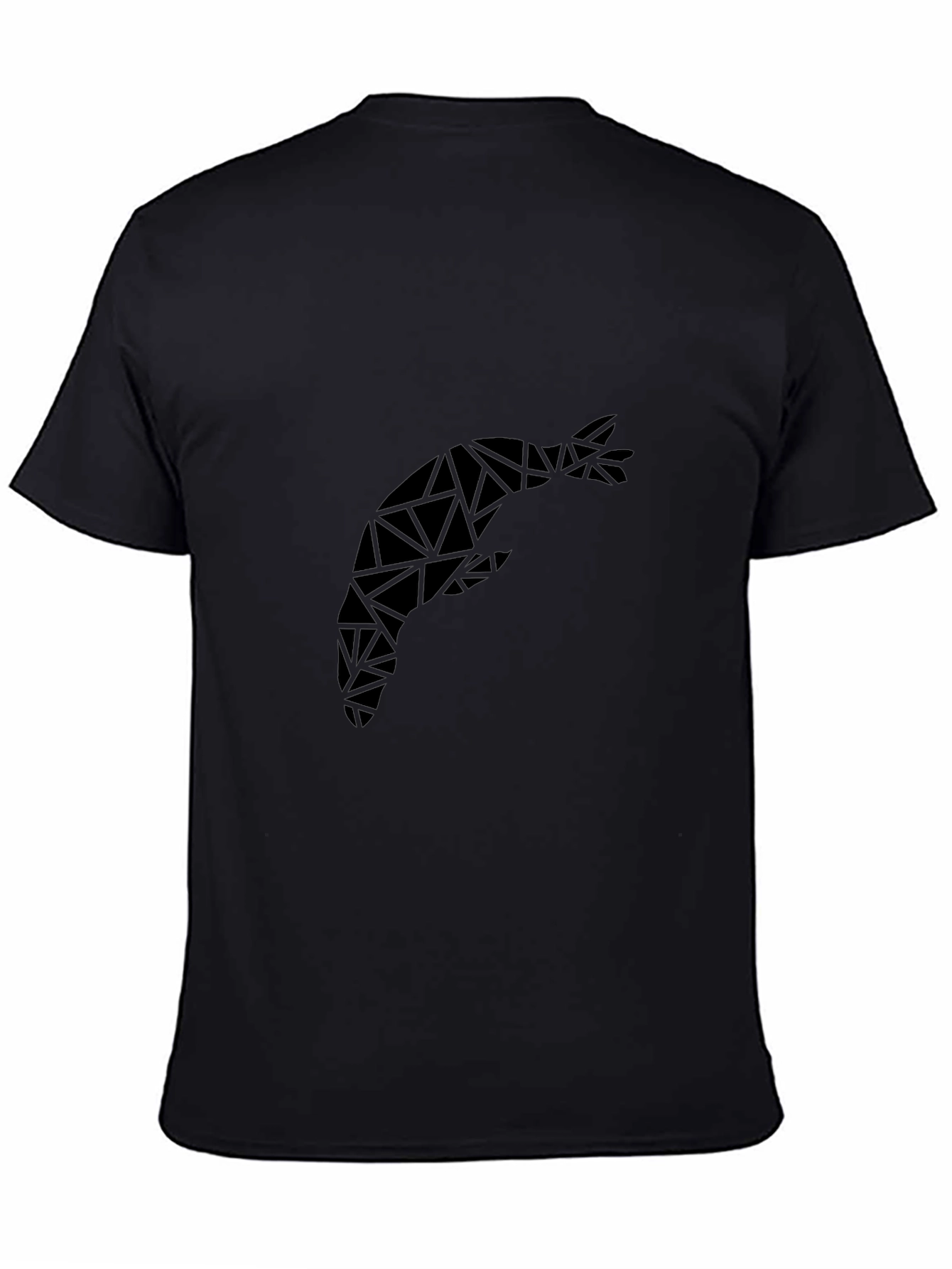 Geometric Shrimp Graphic Tee - Modern Black T-Shirt