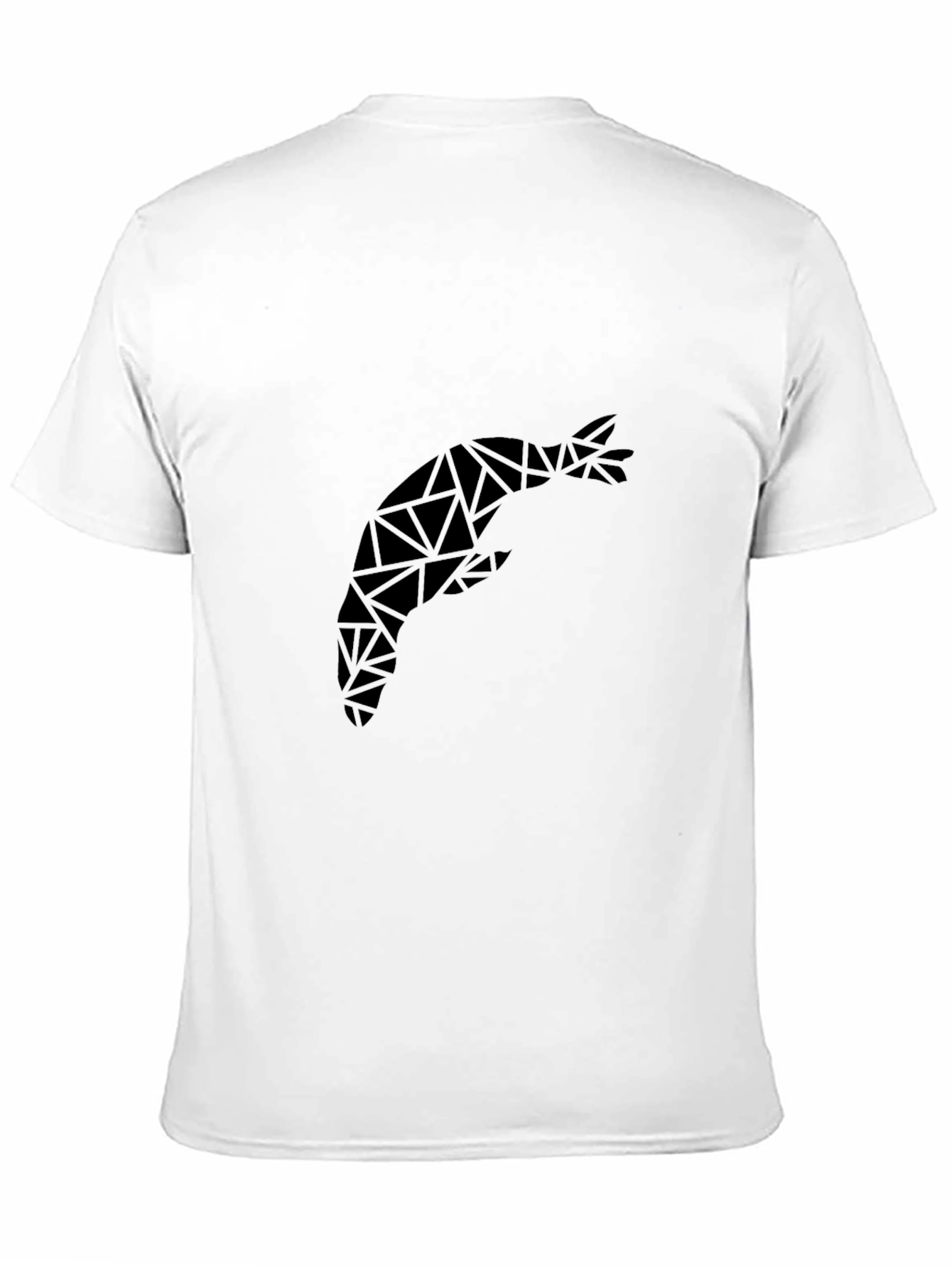 Geometric Shrimp Graphic Tee - Modern Black T-Shirt