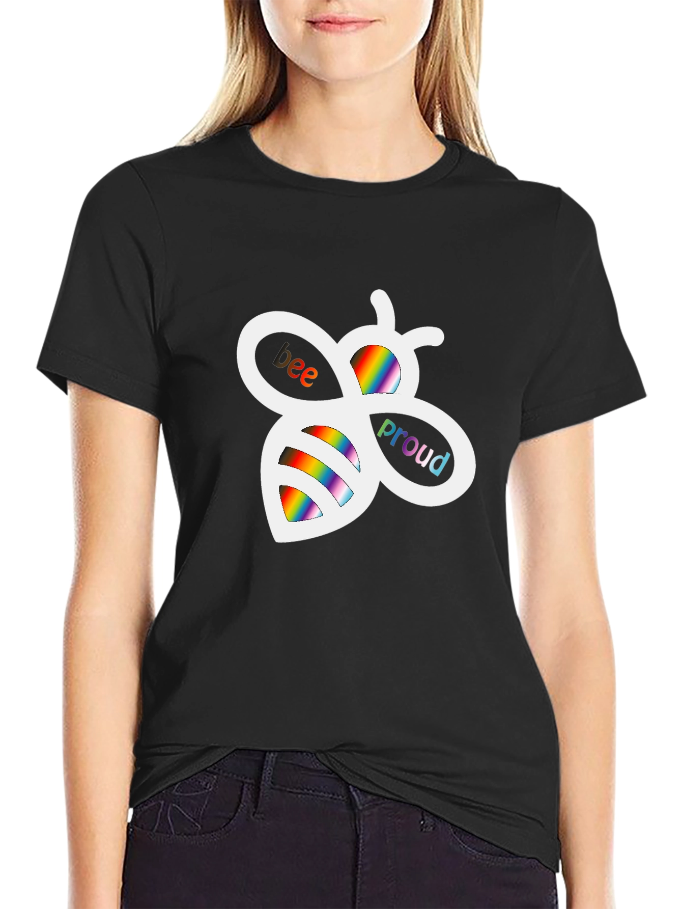 Bee Proud Rainbow Graphic T-Shirt