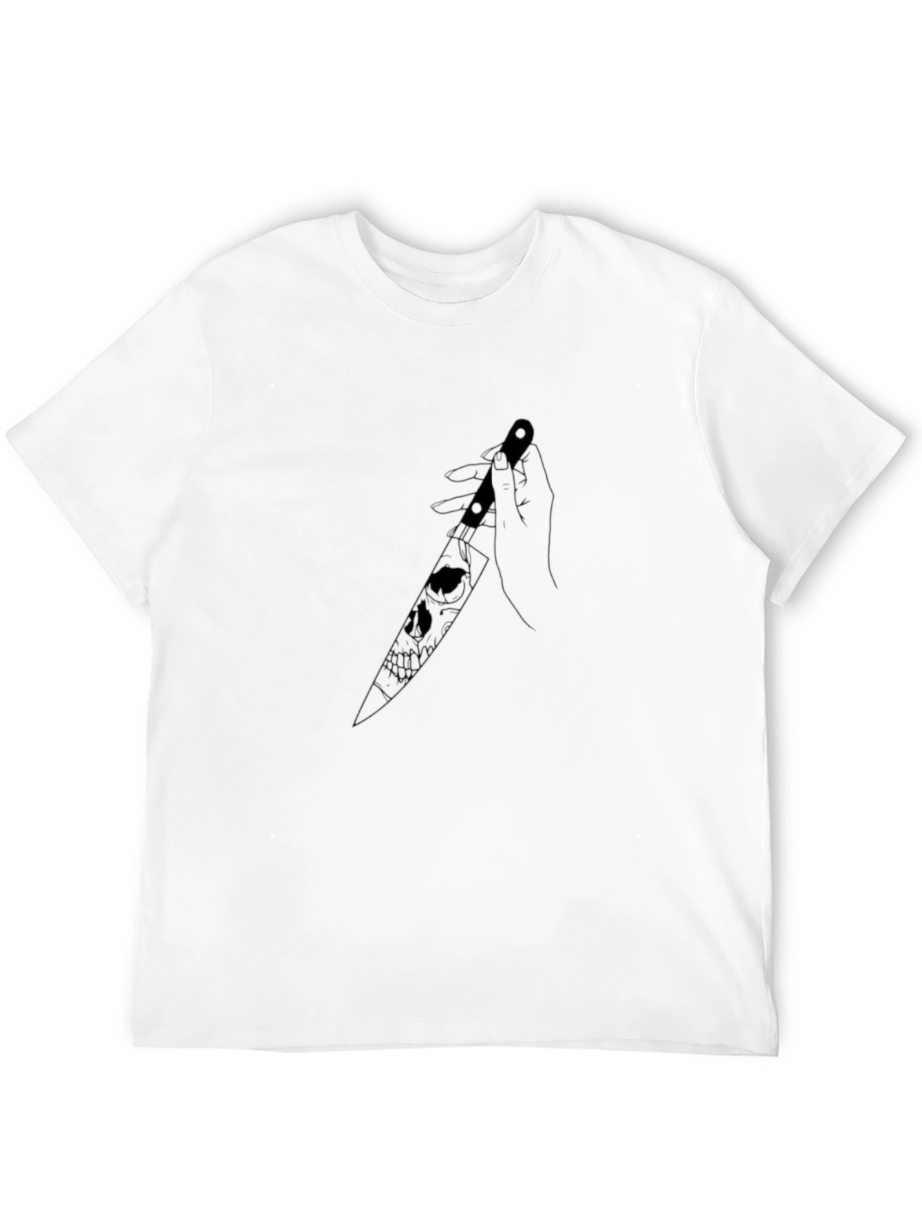Skull Knife Graphic T-Shirt - Edgy Unisex Design