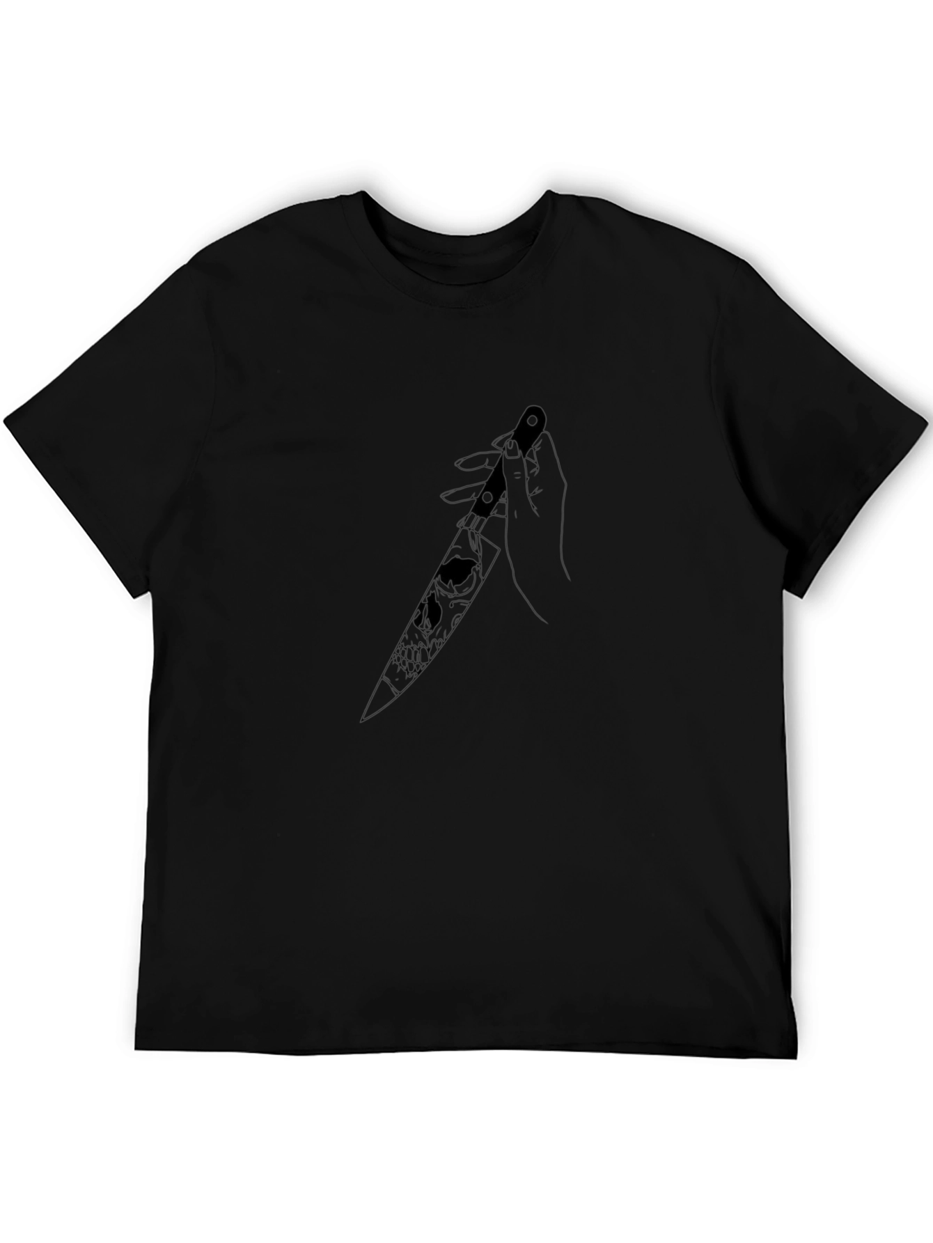 Skull Knife Graphic T-Shirt - Edgy Unisex Design