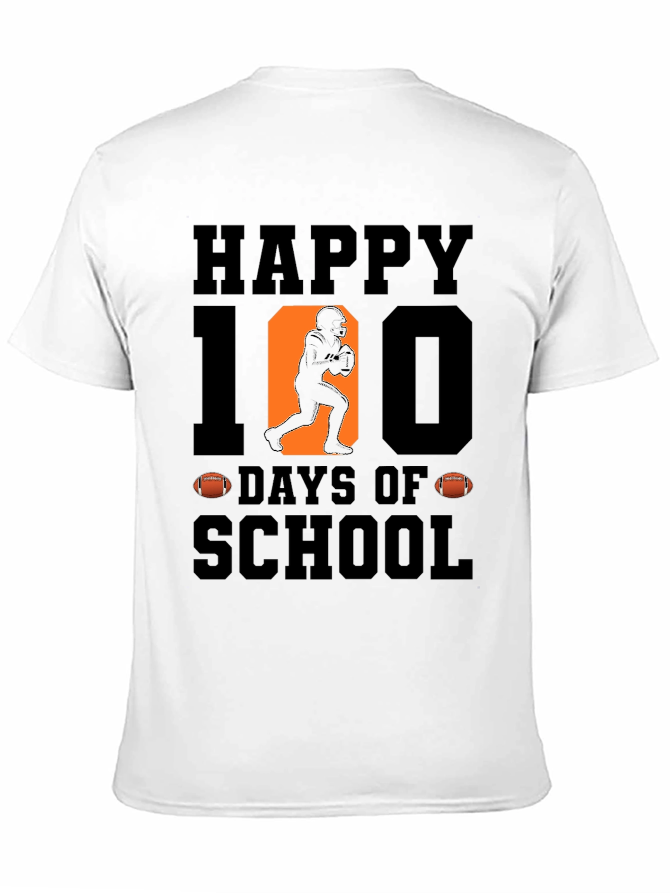 Happy 100 Days of School Football T-Shirt