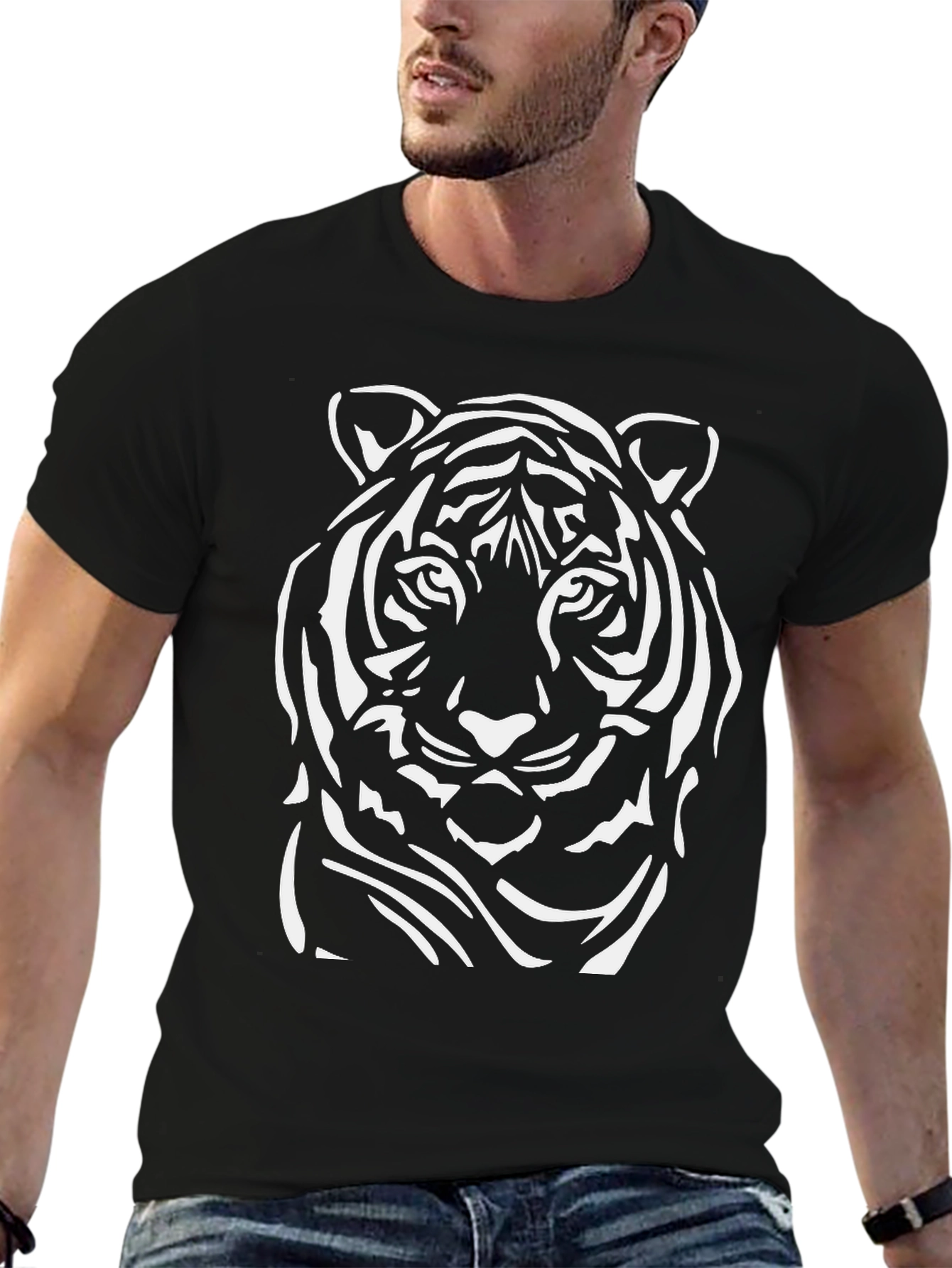Cool Tiger Graphic Black T-Shirt