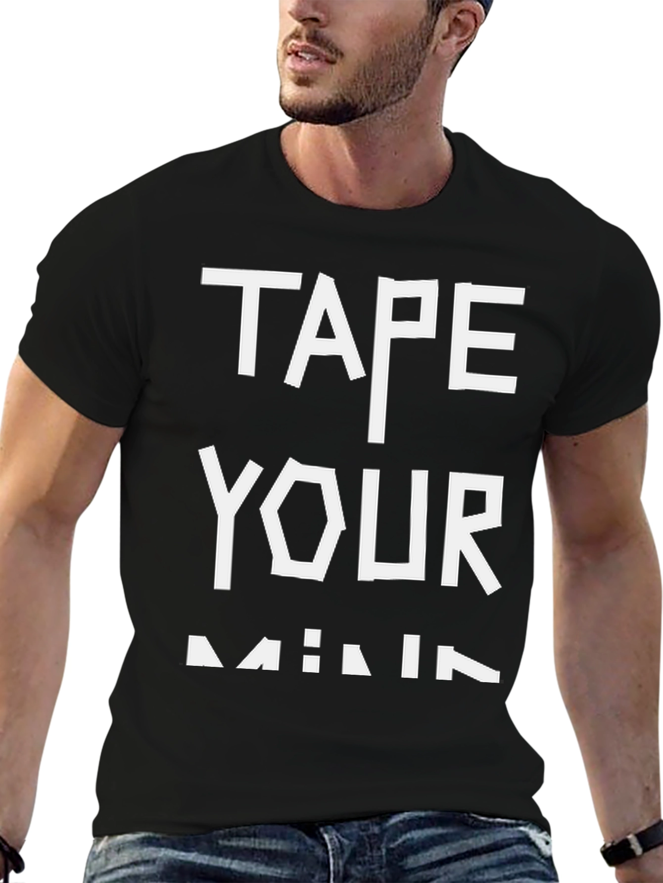 Tape Your Mind Black Graphic Tee