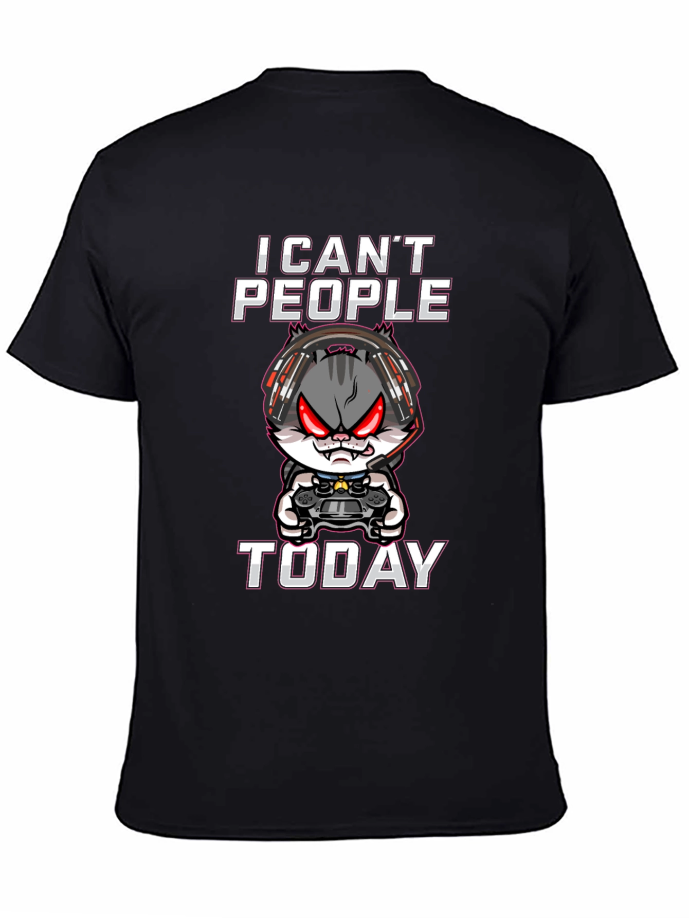 I Cant People Today Gamer Cat T-Shirt