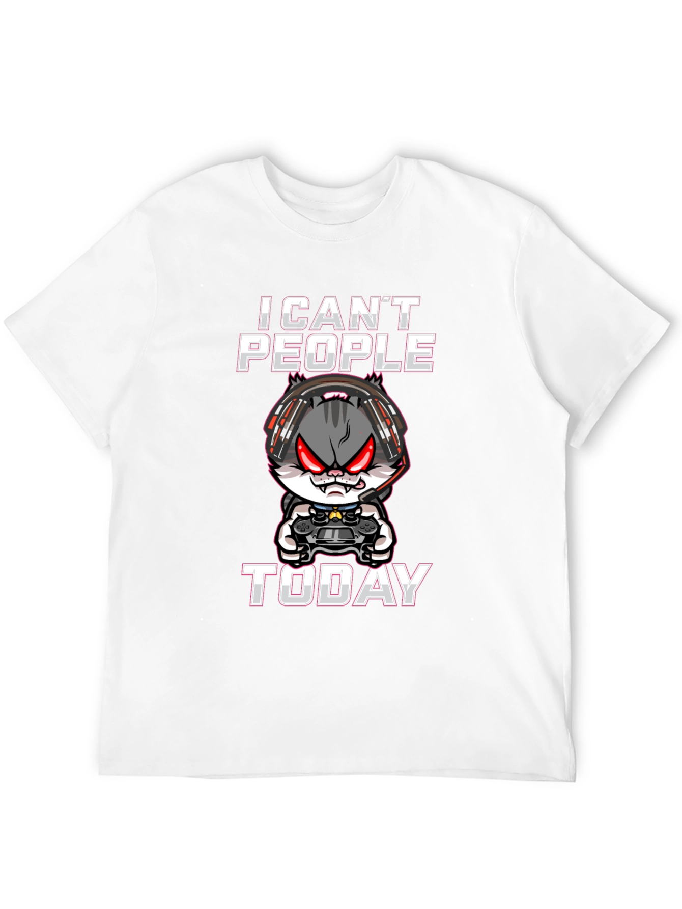 I Cant People Today Gamer Cat T-Shirt
