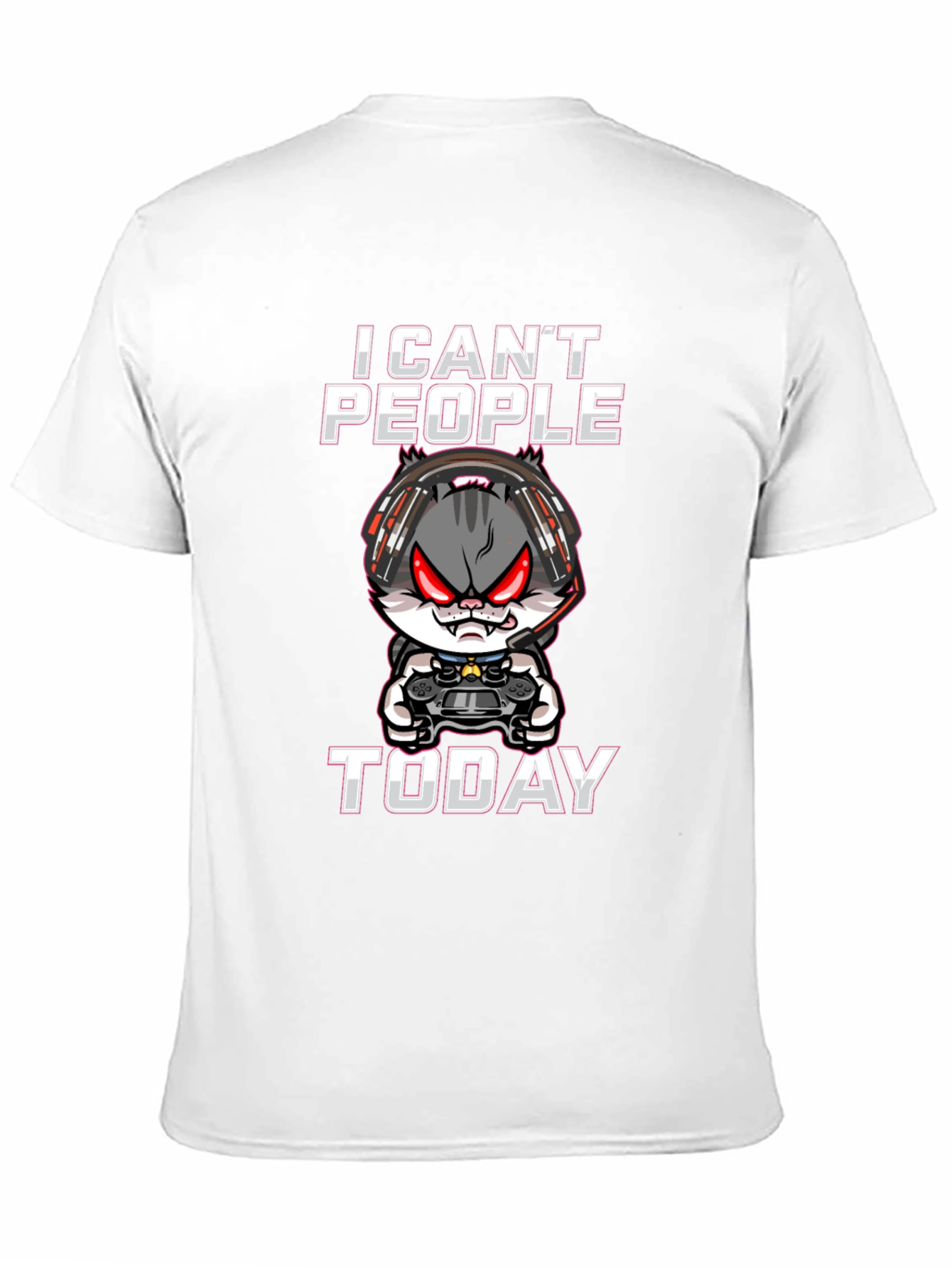I Cant People Today Gamer Cat T-Shirt