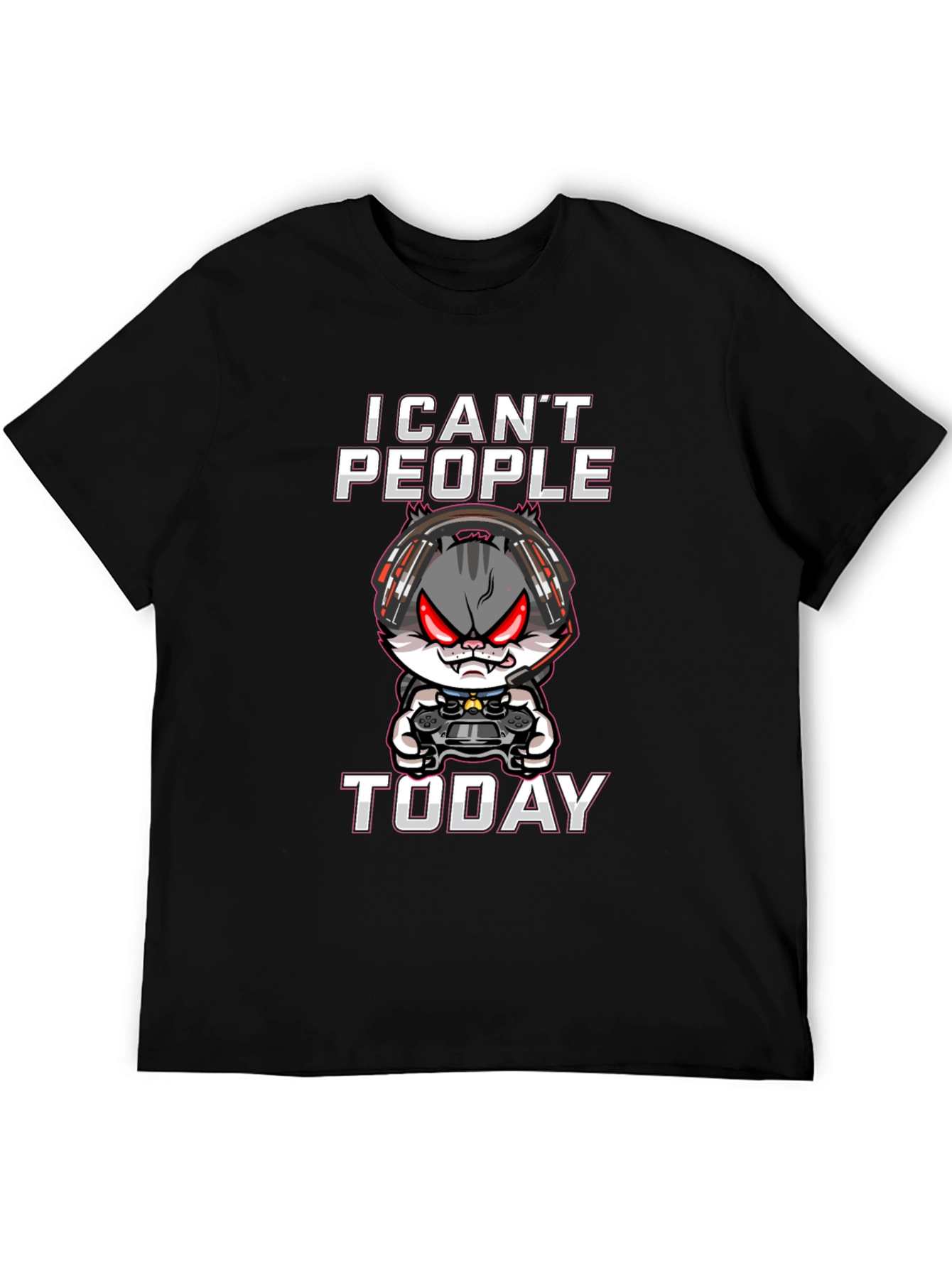 I Cant People Today Gamer Cat T-Shirt