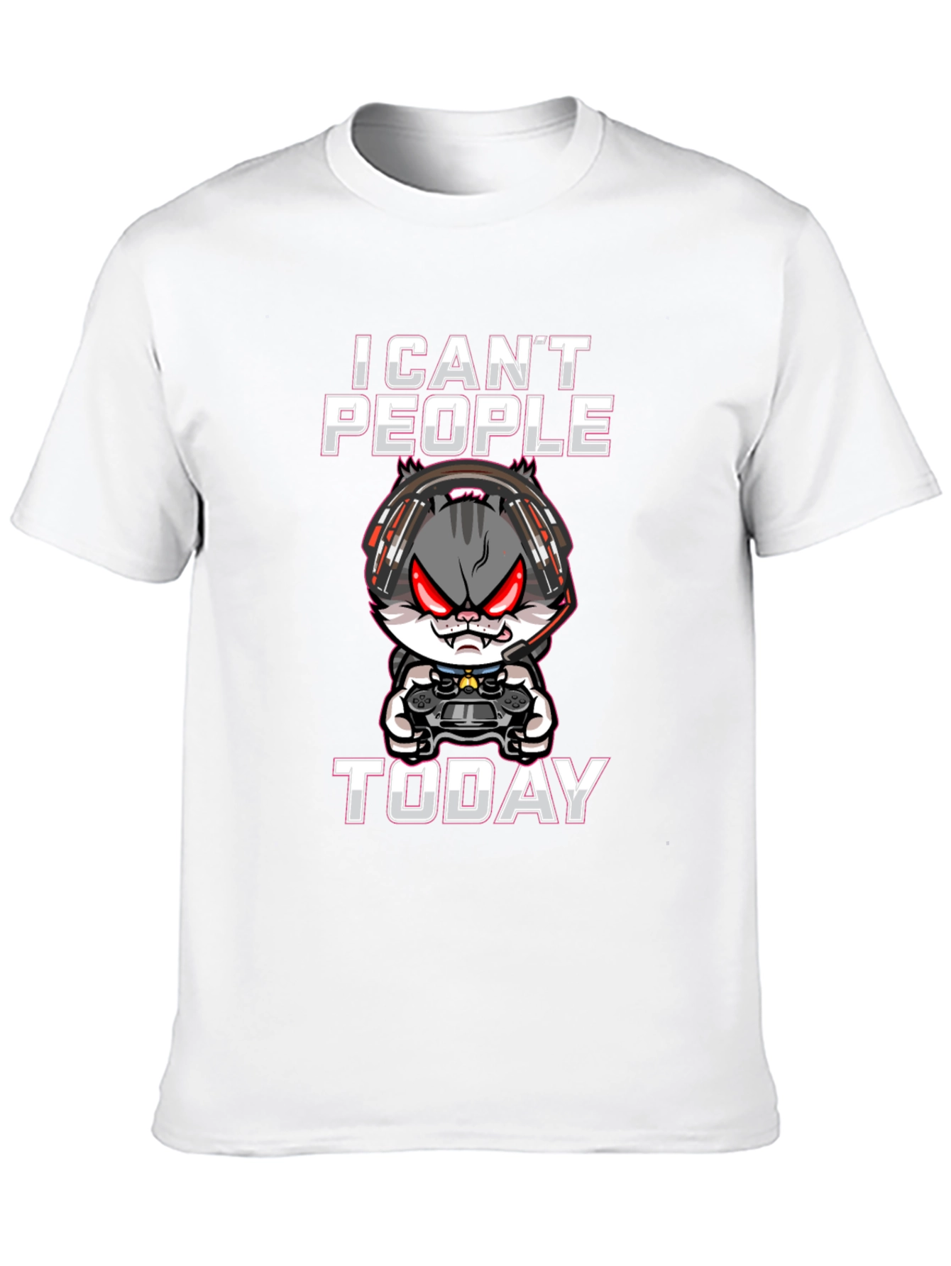 I Cant People Today Gamer Cat T-Shirt