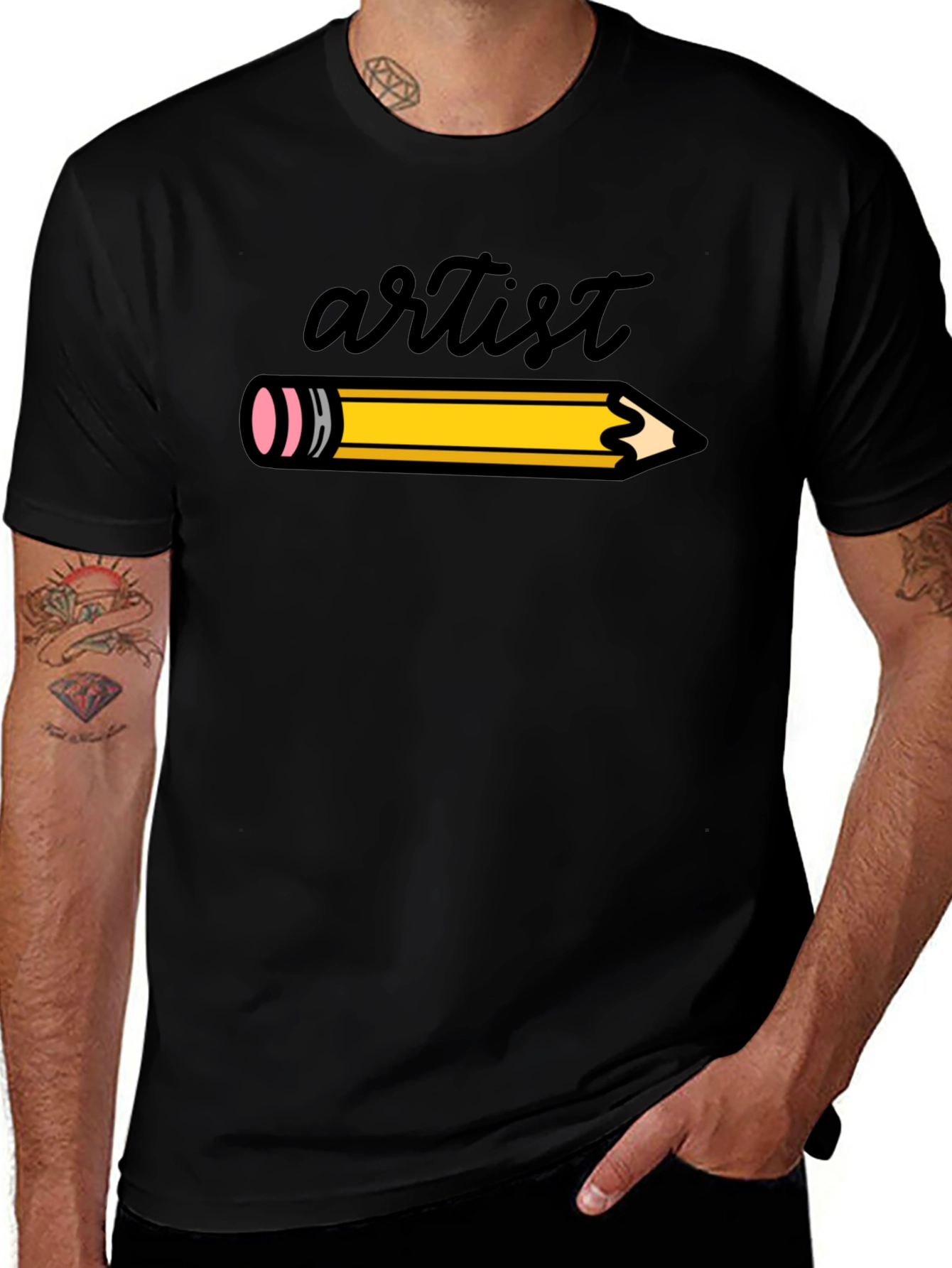 Artist Pencil Graphic Tee - Creative Style