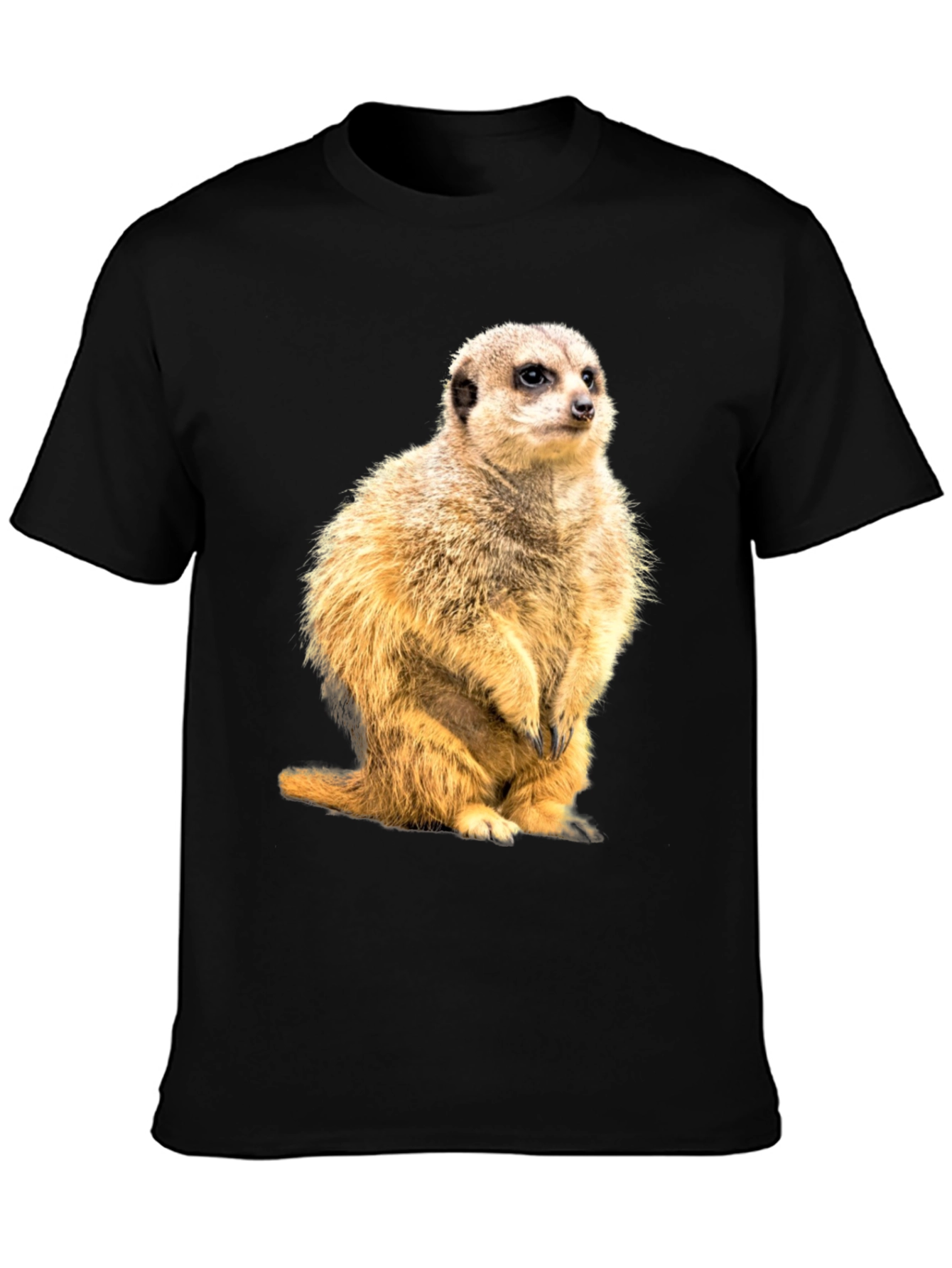 Meerkat Graphic Print Black T-Shirt