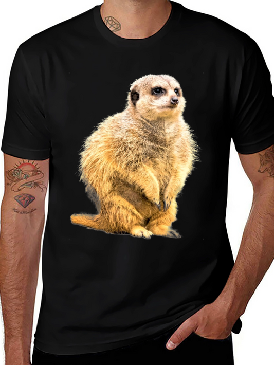 Meerkat Graphic Print Black T-Shirt