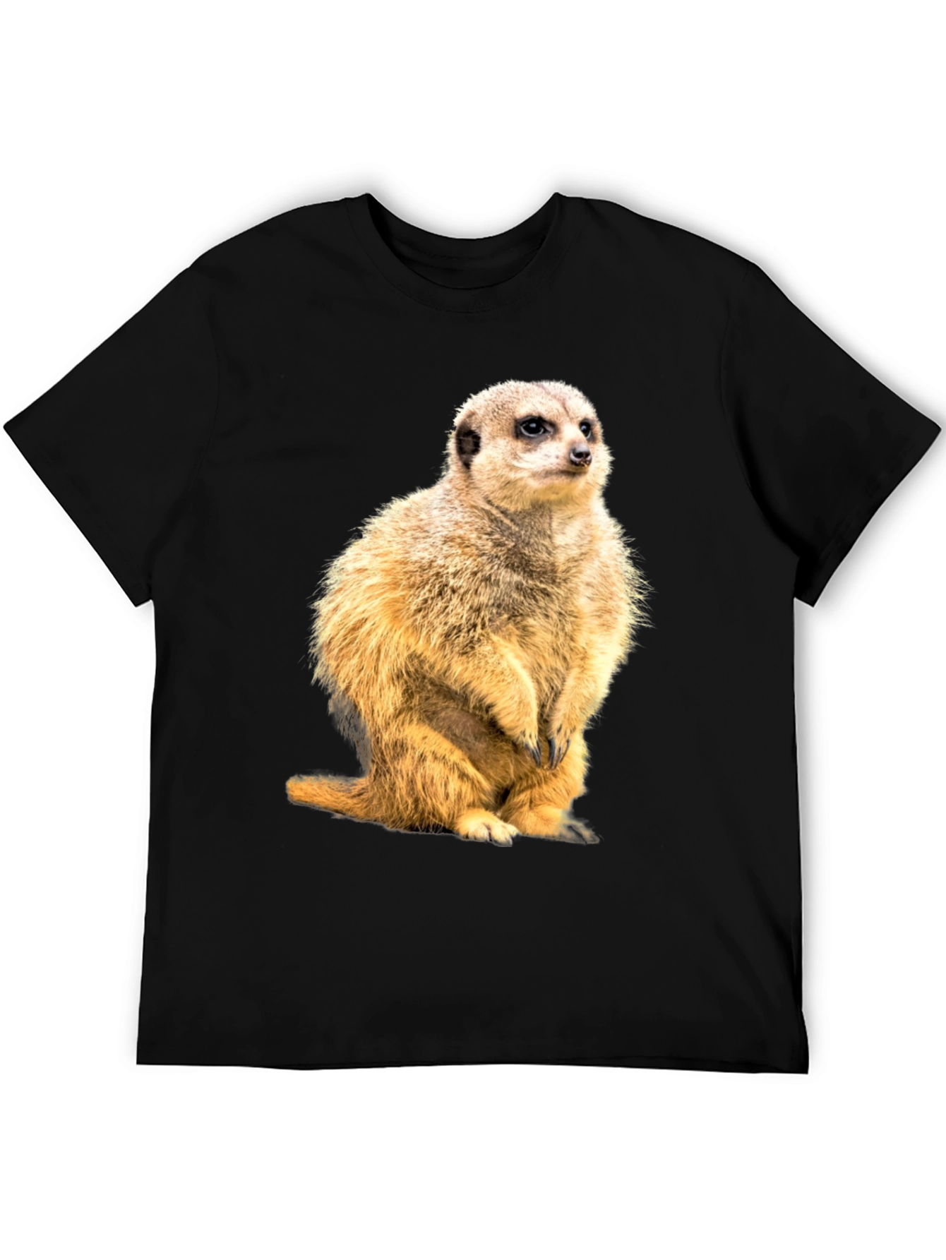Meerkat Graphic Print Black T-Shirt