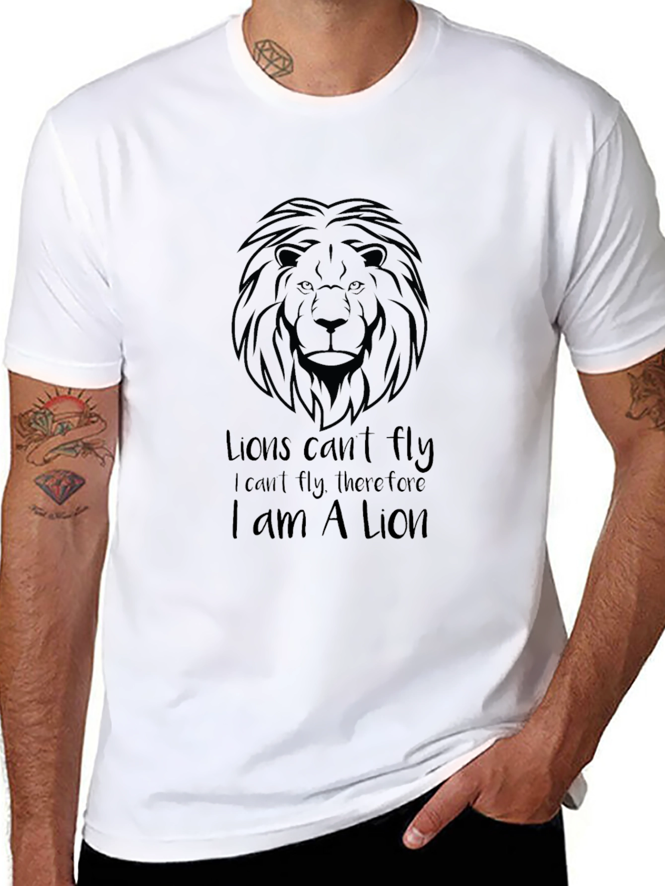 Lion T-Shirt - Lions Cant Fly Graphic Tee