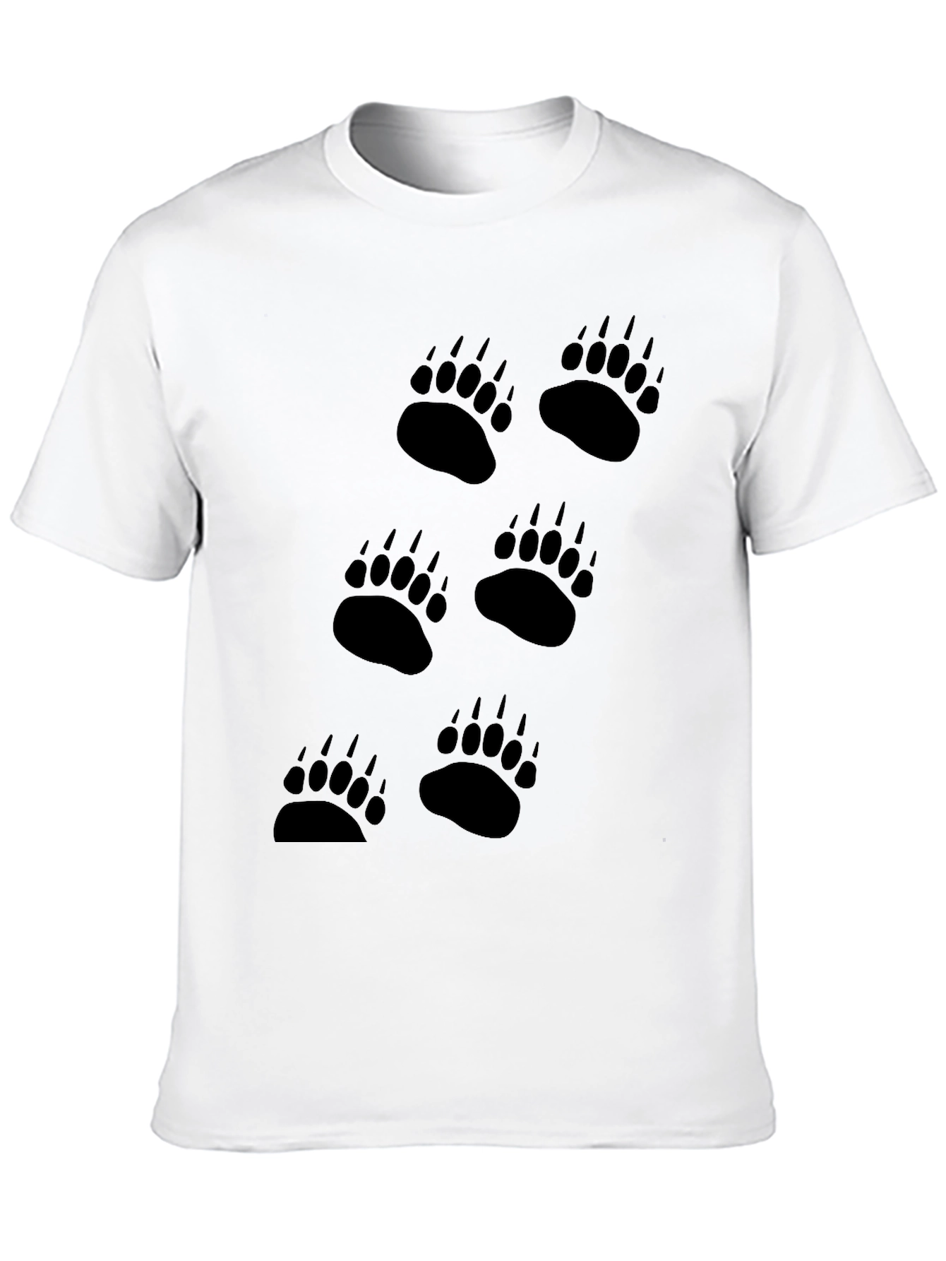 Black Bear Paw Print T-Shirt - Mens Graphic Tee