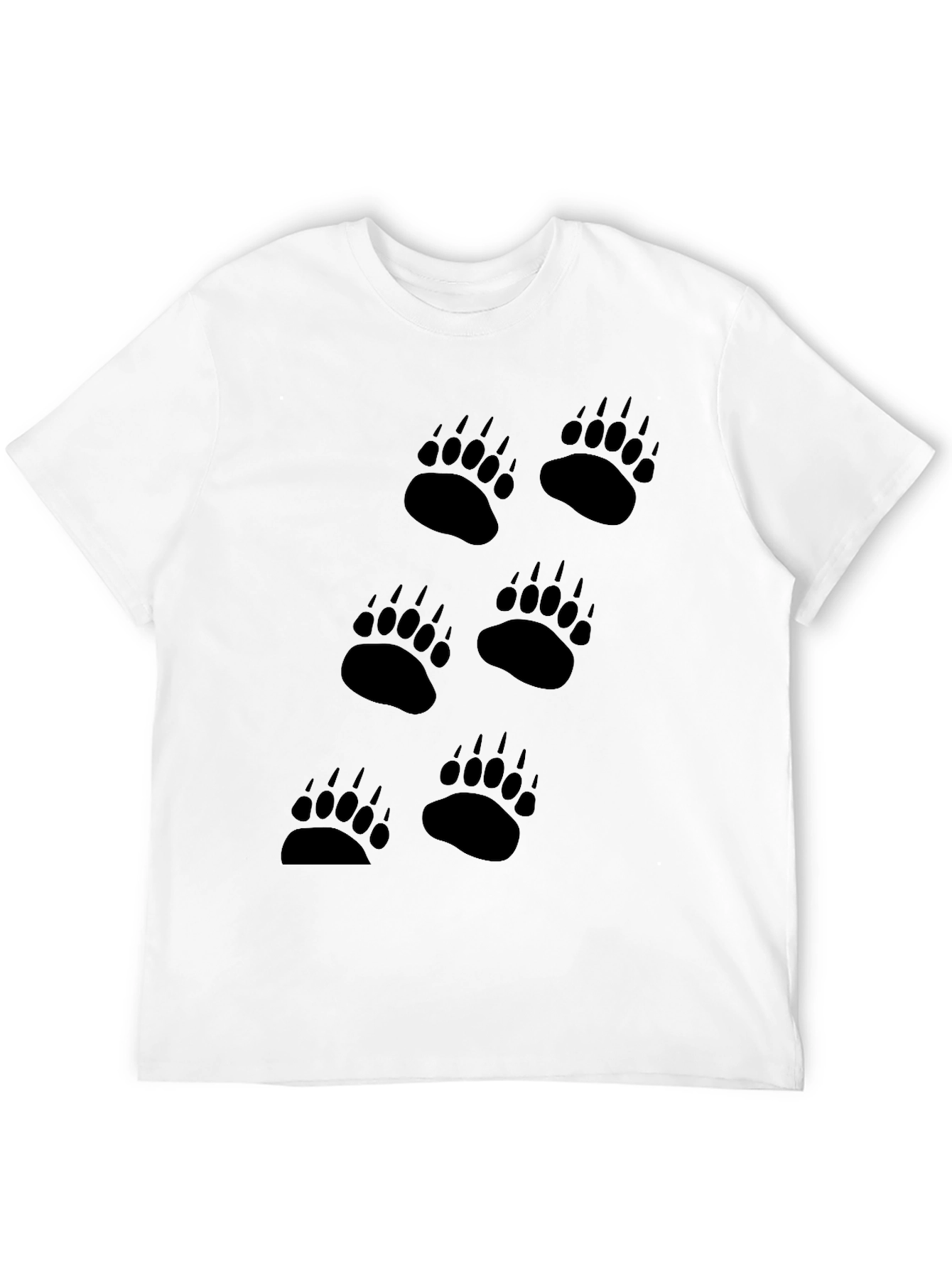 Black Bear Paw Print T-Shirt - Mens Graphic Tee