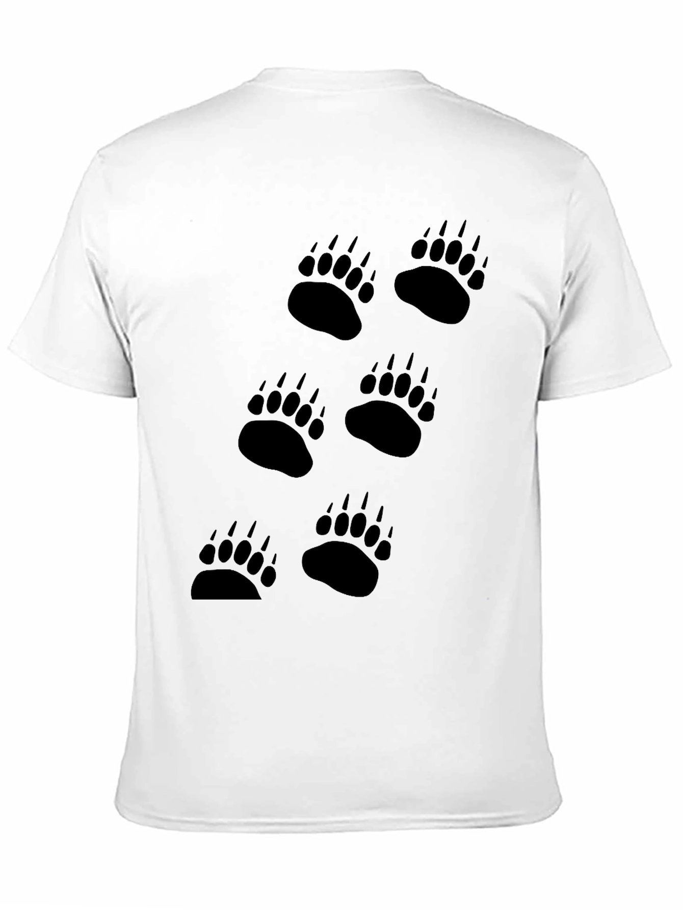 Black Bear Paw Print T-Shirt - Mens Graphic Tee