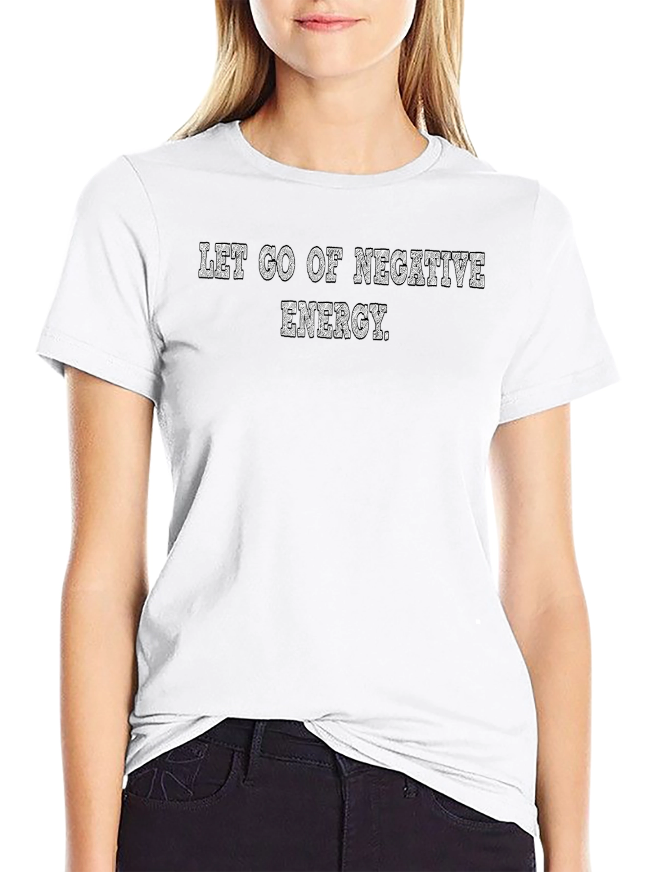 Let Go of Negative Energy Black Graphic Tee