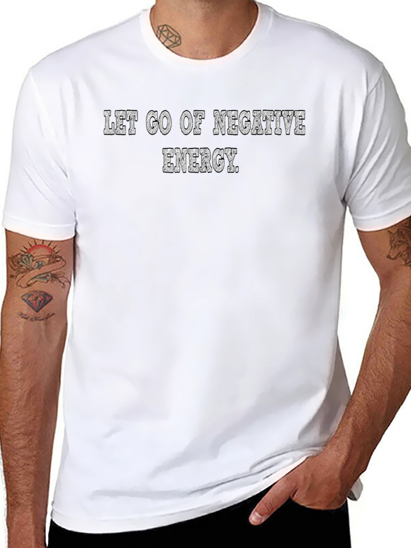 Let Go of Negative Energy Black Graphic Tee