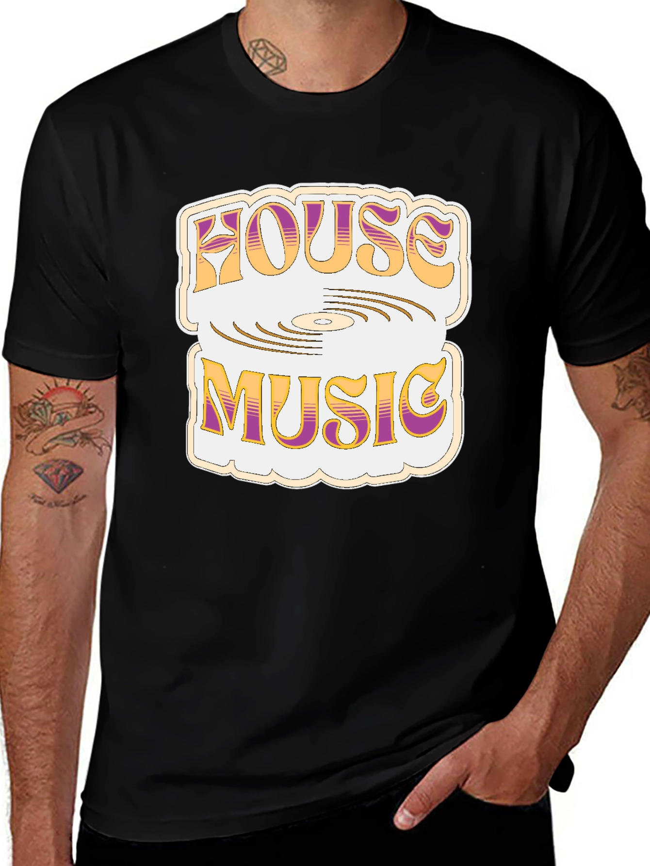 House Music Black T-Shirt