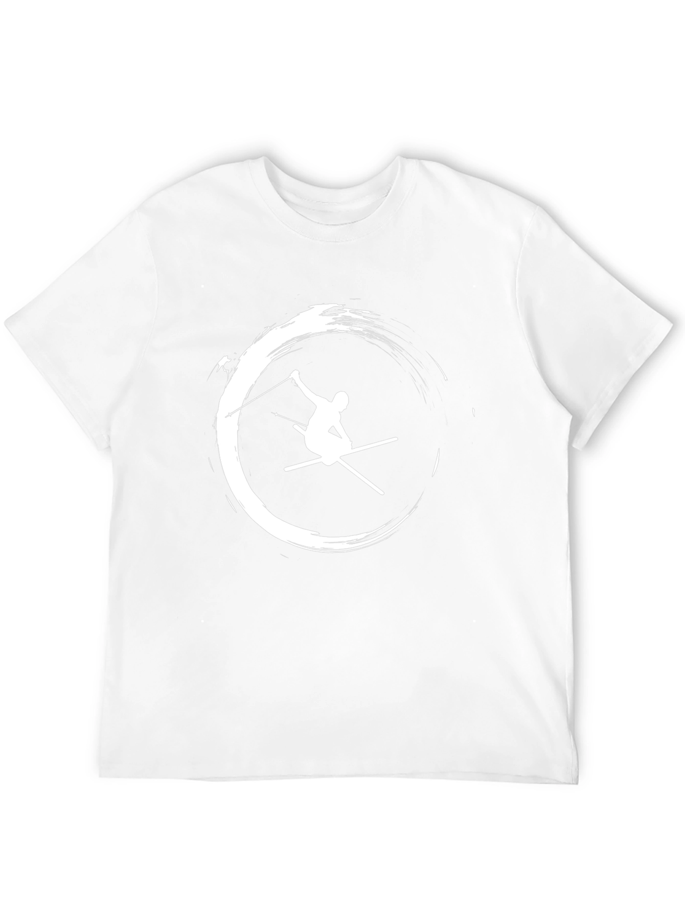 Stylish Skier Graphic T-Shirt - Black