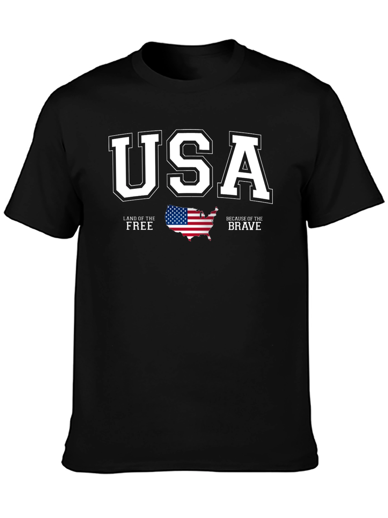 USA Land of Free Patriotic Graphic T-Shirt