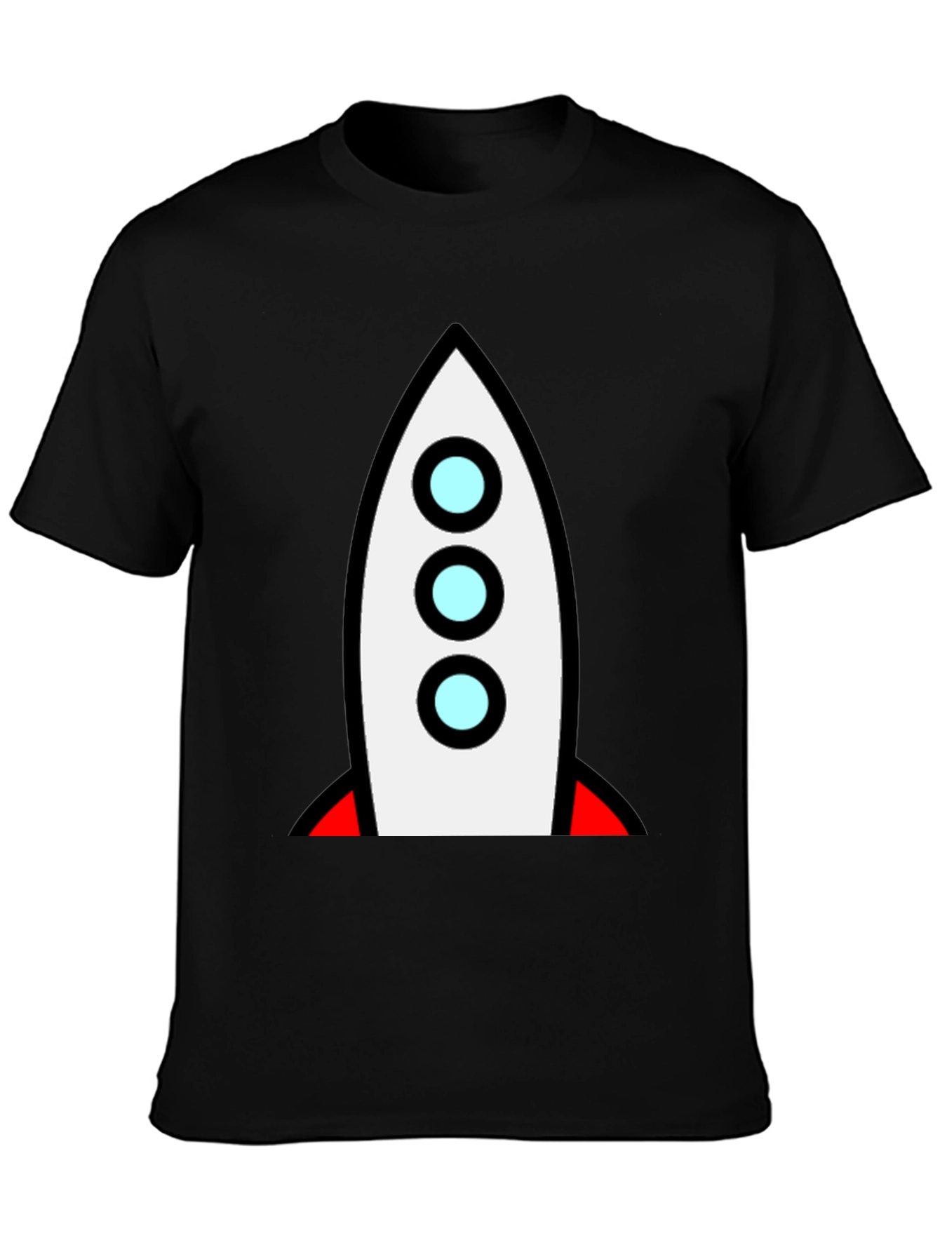 Rocket Graphic Black T-Shirt - Blast Off!
