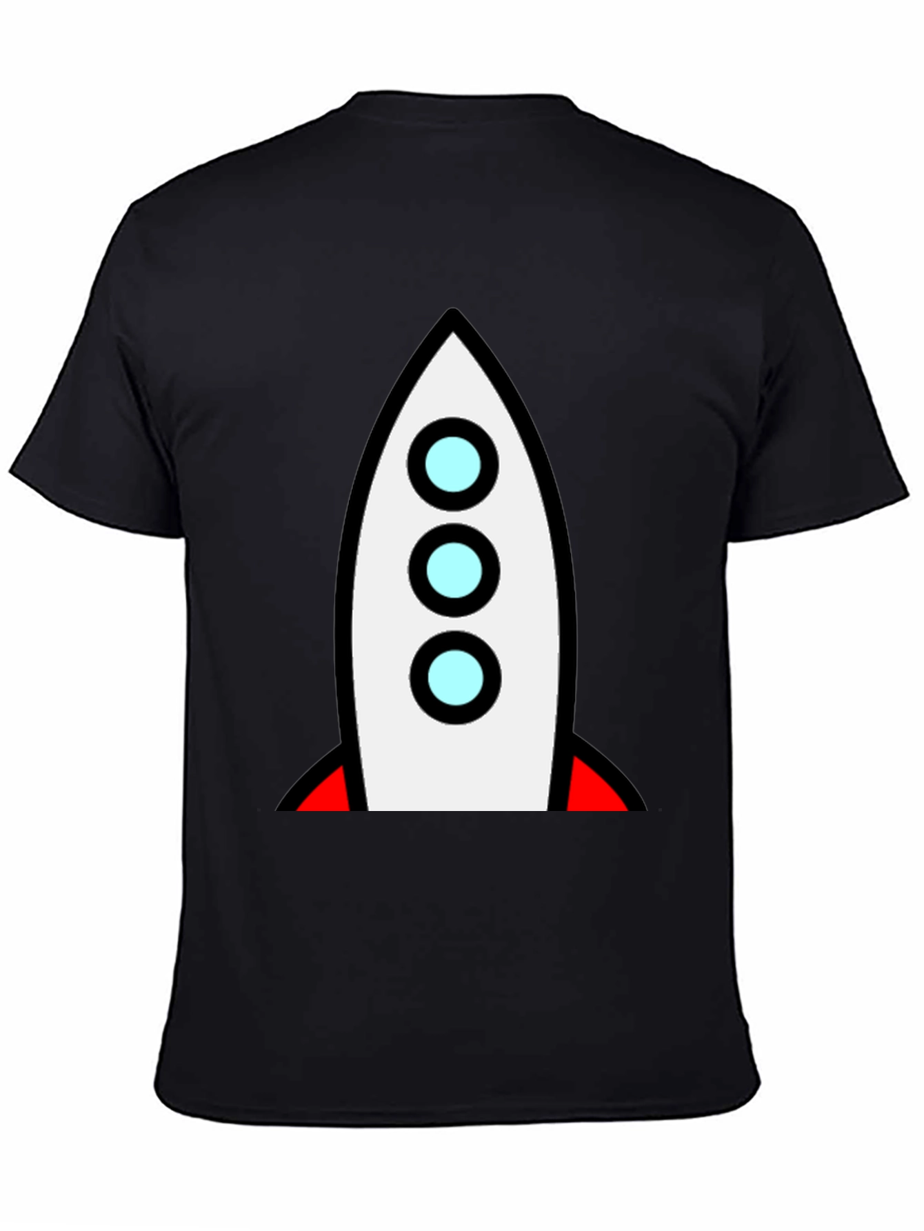 Rocket Graphic Black T-Shirt - Blast Off!