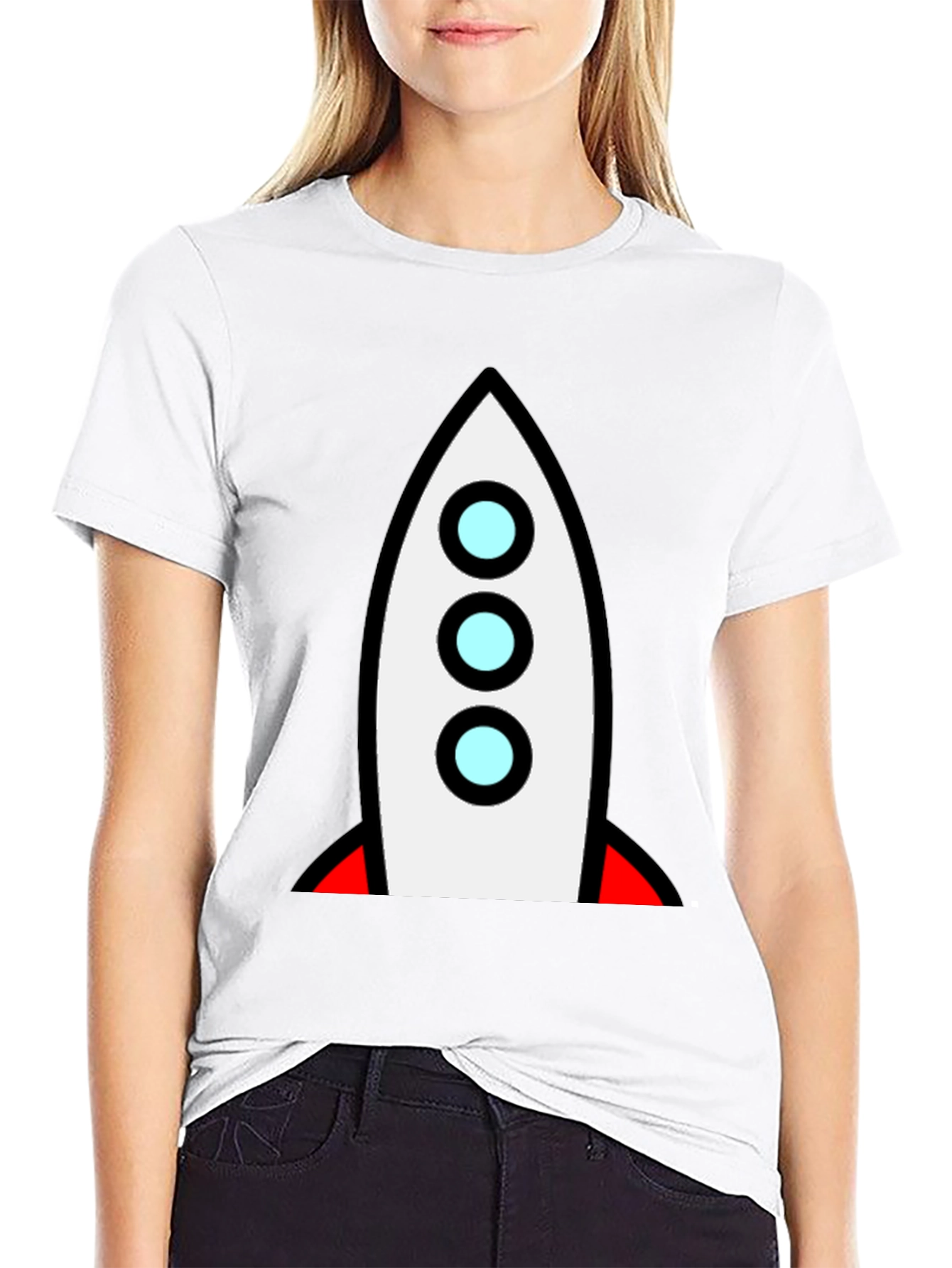 Rocket Graphic Black T-Shirt - Blast Off!