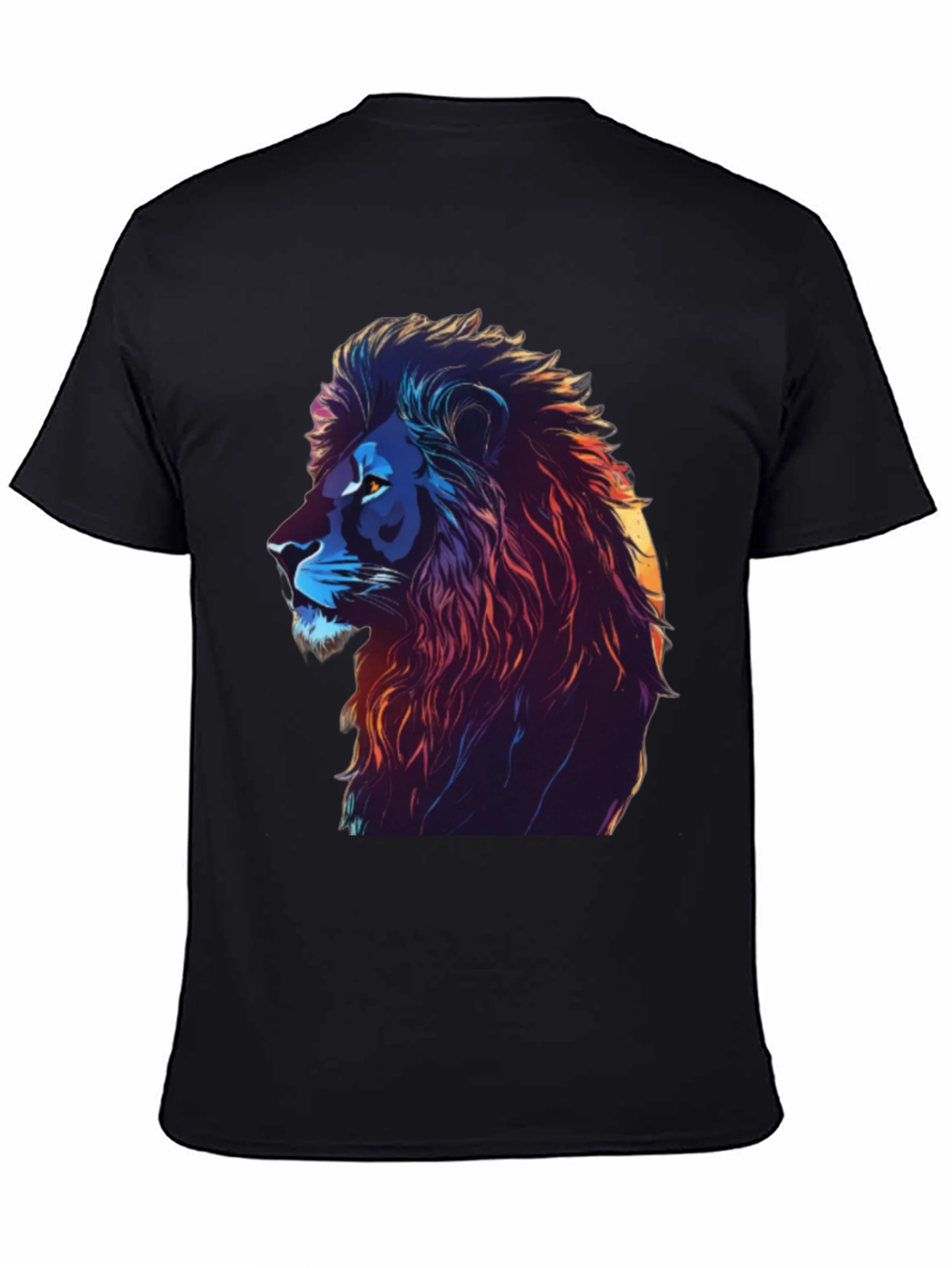 Lion Graphic Print Black T-Shirt