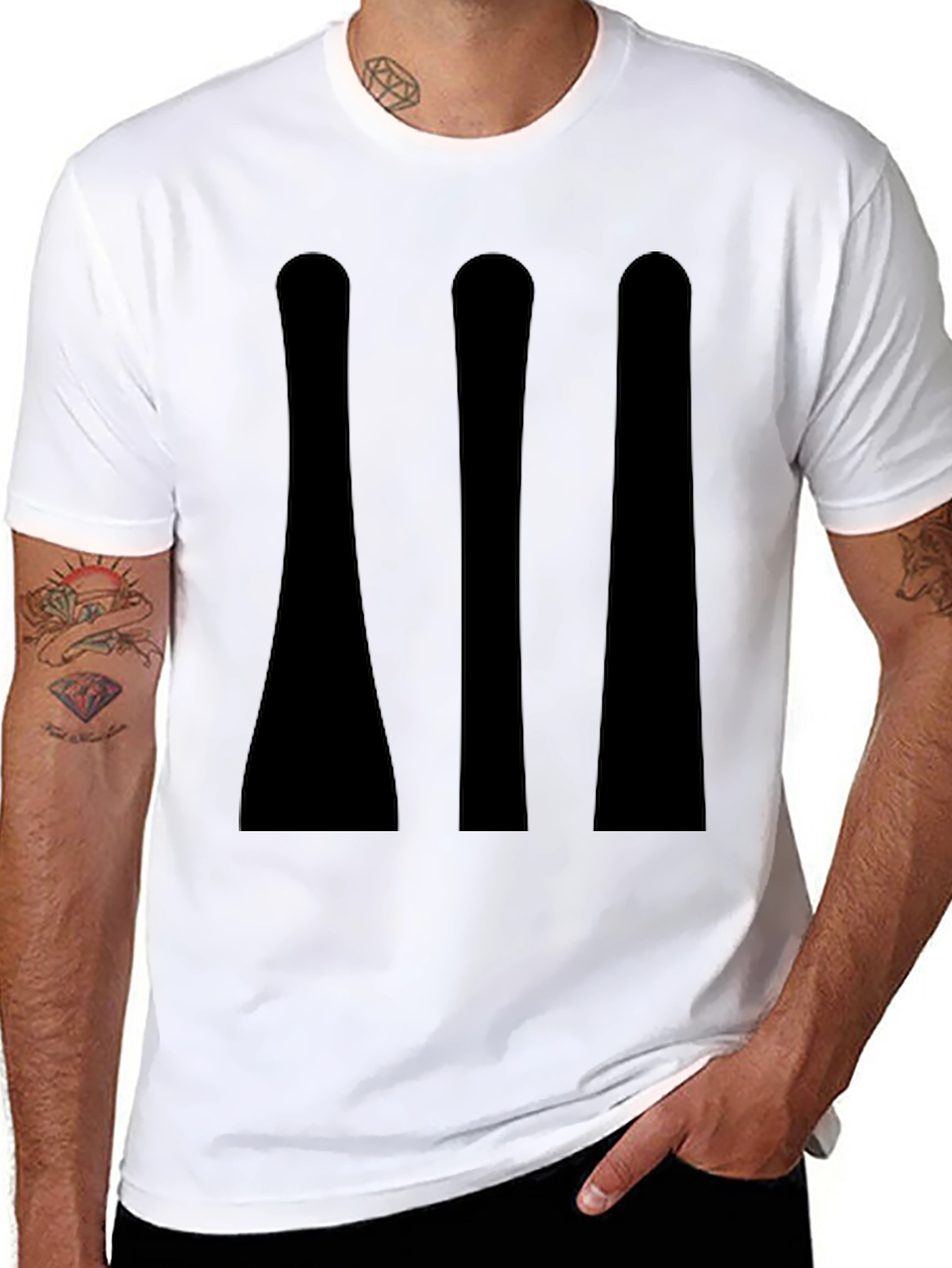 Mens Black T-Shirt - Minimalist Graphic Tee
