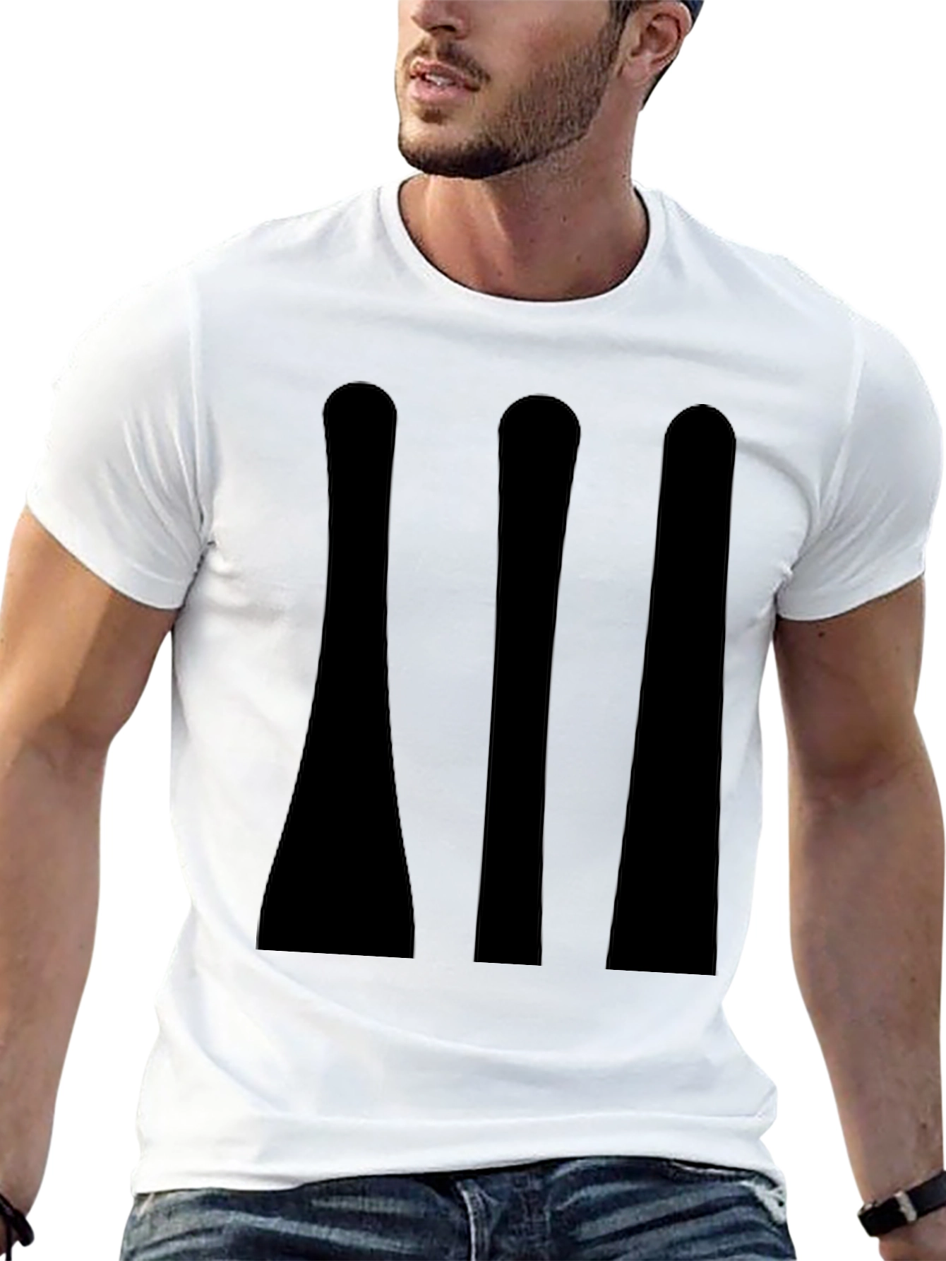 Mens Black T-Shirt - Minimalist Graphic Tee