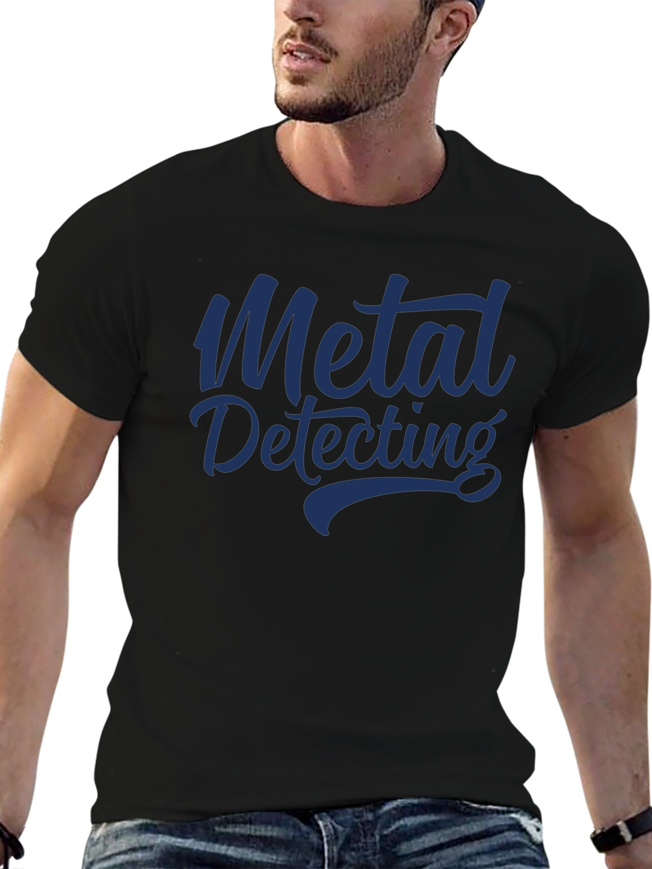 Metal Detecting Graphic Tee - Black