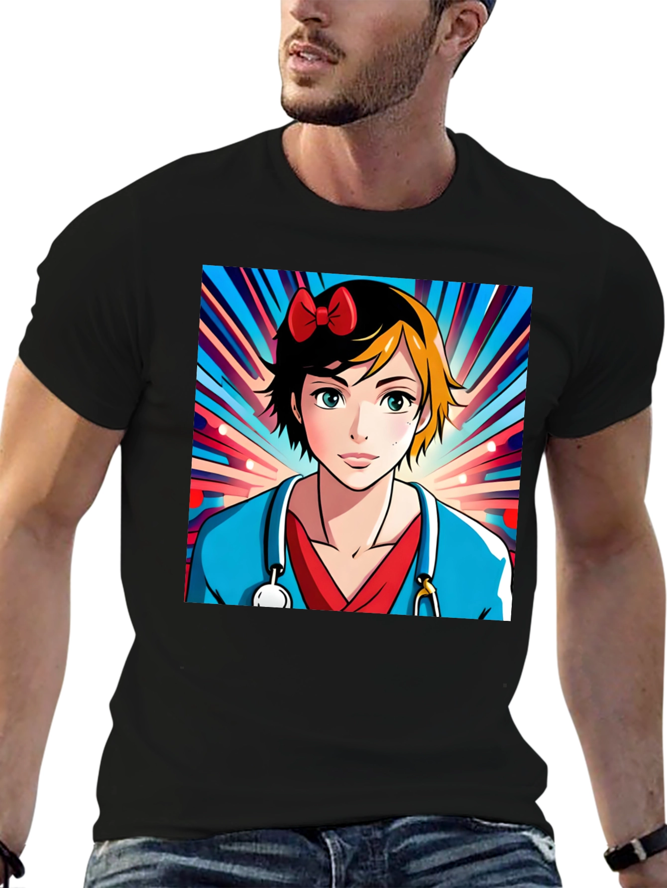 Anime Nurse T-Shirt - Unique Cartoon Design