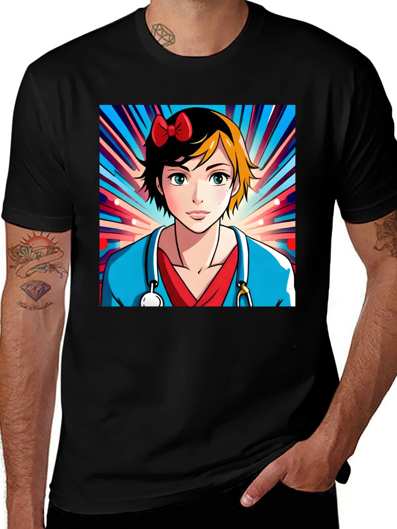 Anime Nurse T-Shirt - Unique Cartoon Design