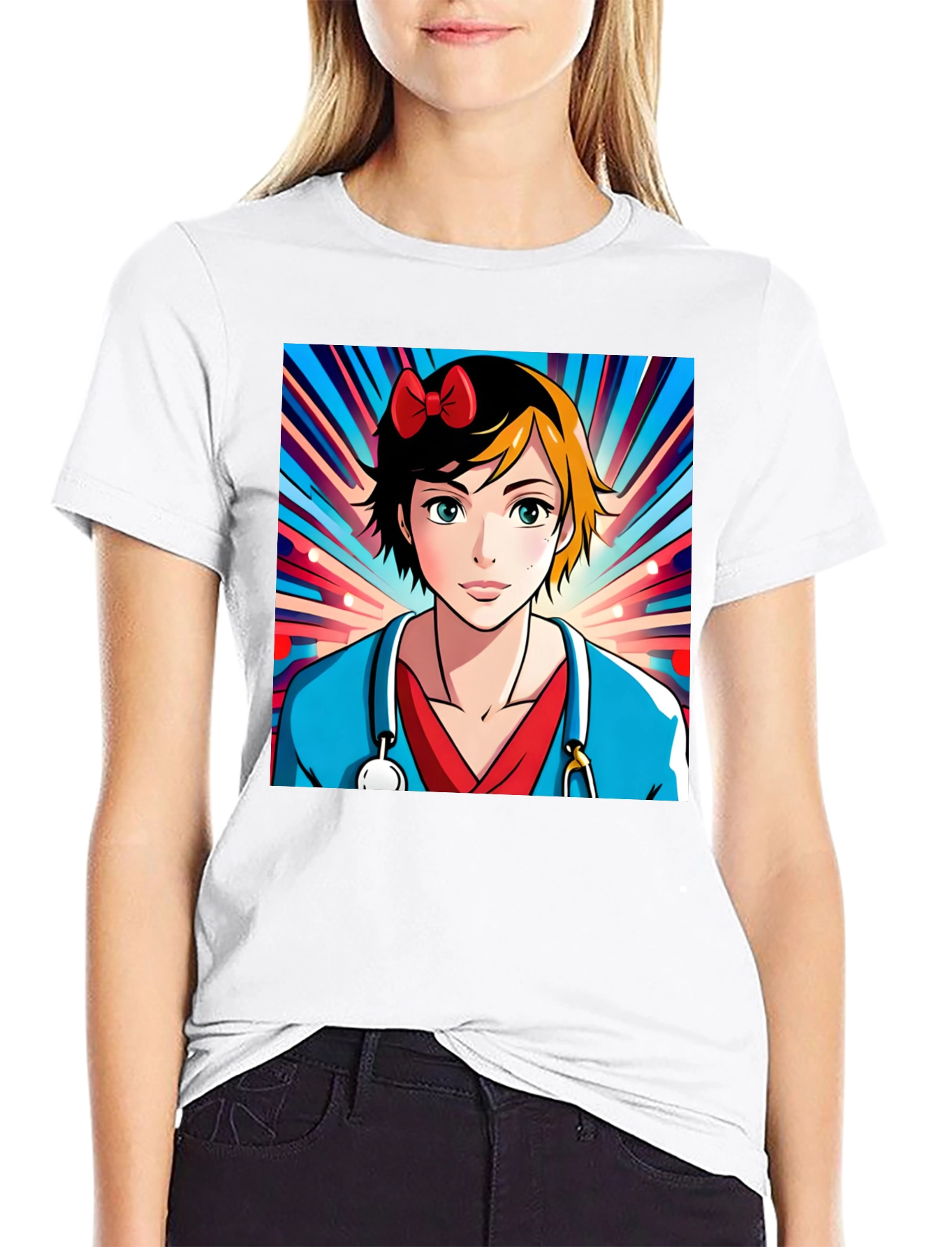 Anime Nurse T-Shirt - Unique Cartoon Design