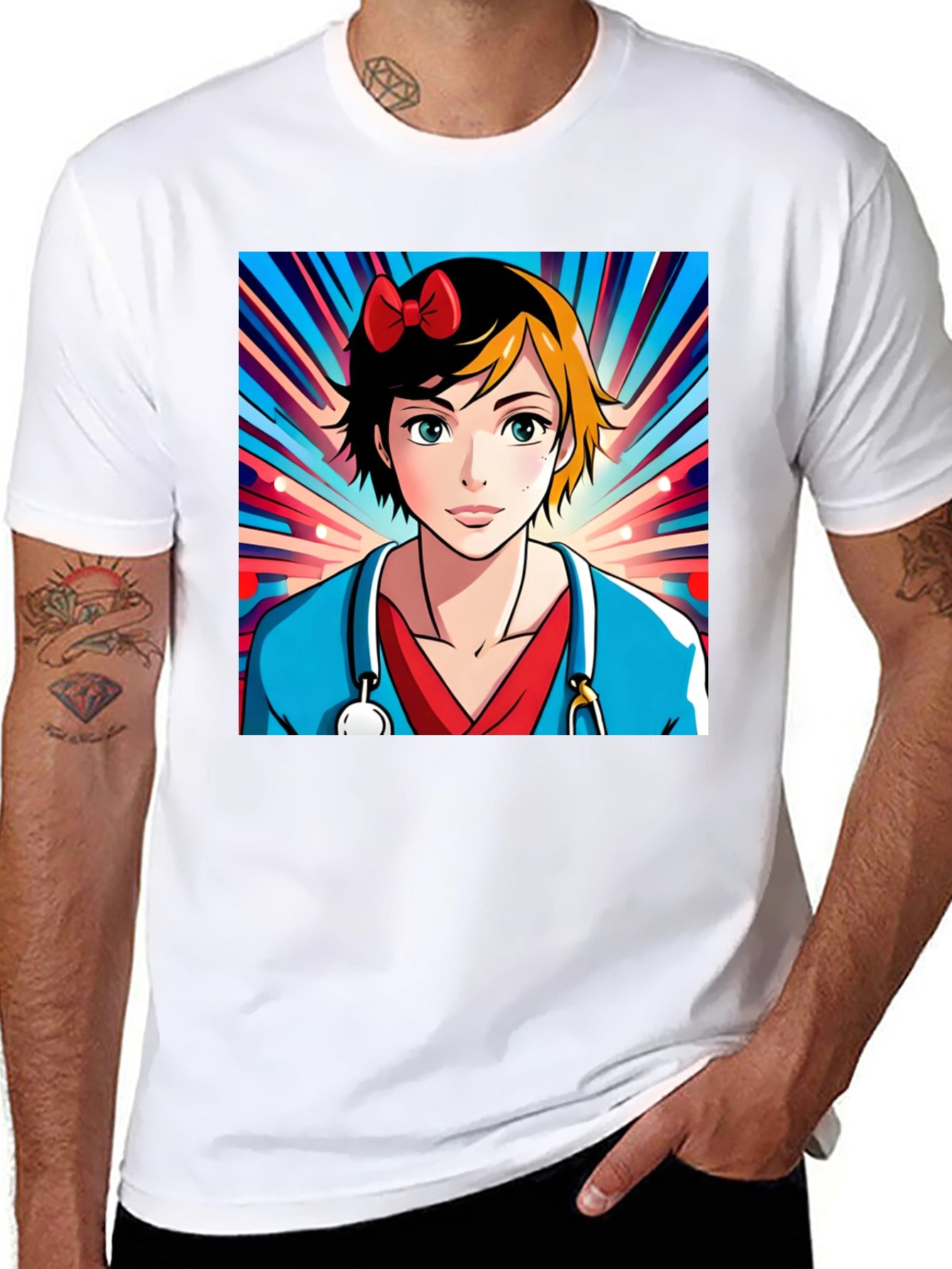Anime Nurse T-Shirt - Unique Cartoon Design