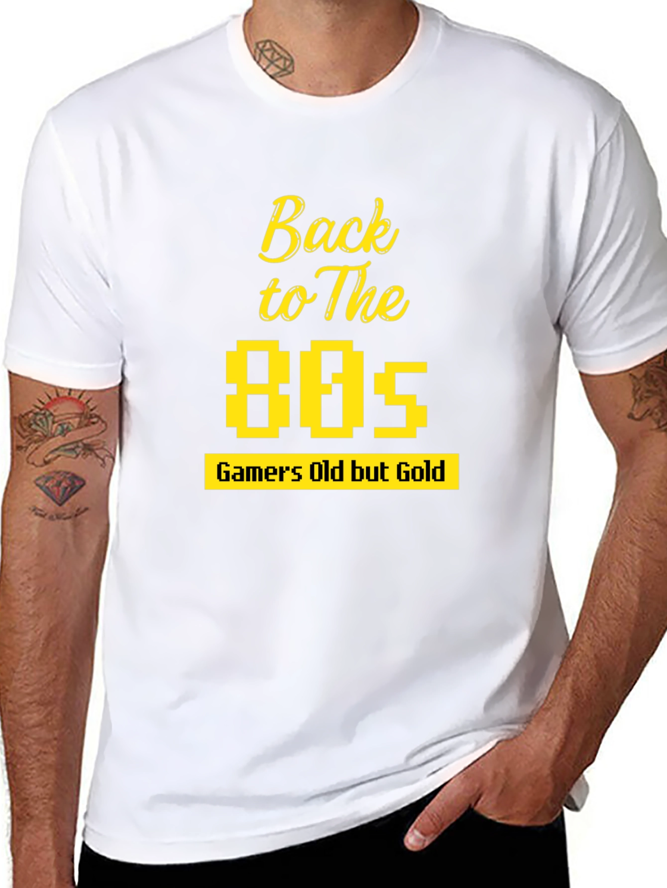 Back to The 80s Gamer T-Shirt - Retro Gold
