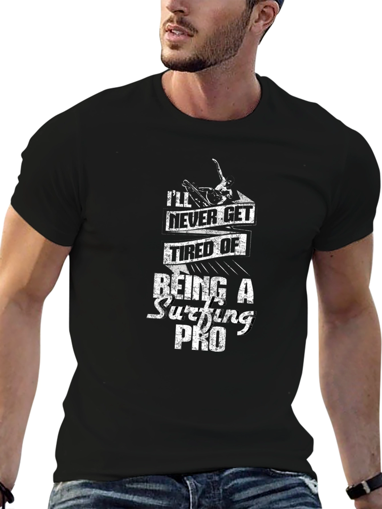 Surfing Pro Graphic Tee - Never Get Tired