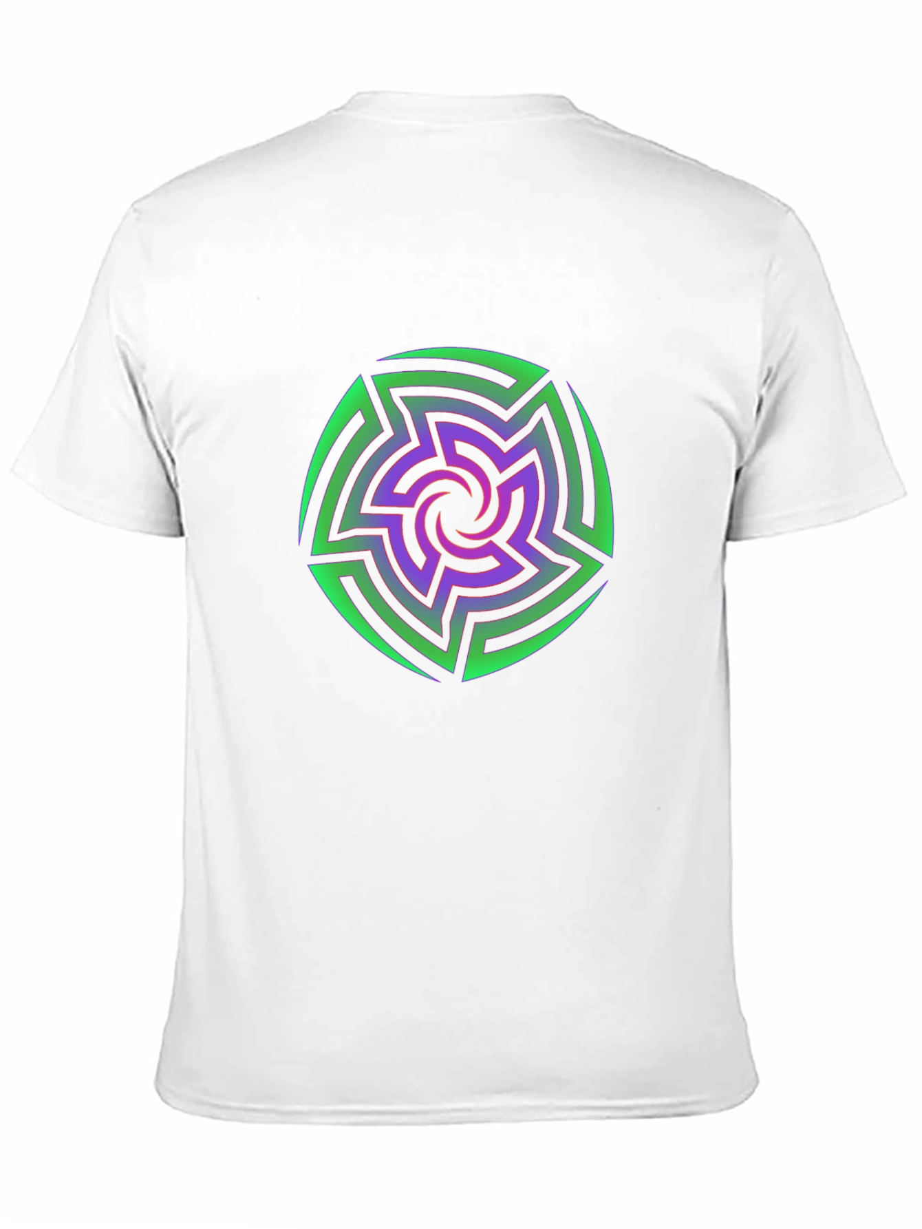 Vibrant Geometric Maze Print Black T-Shirt