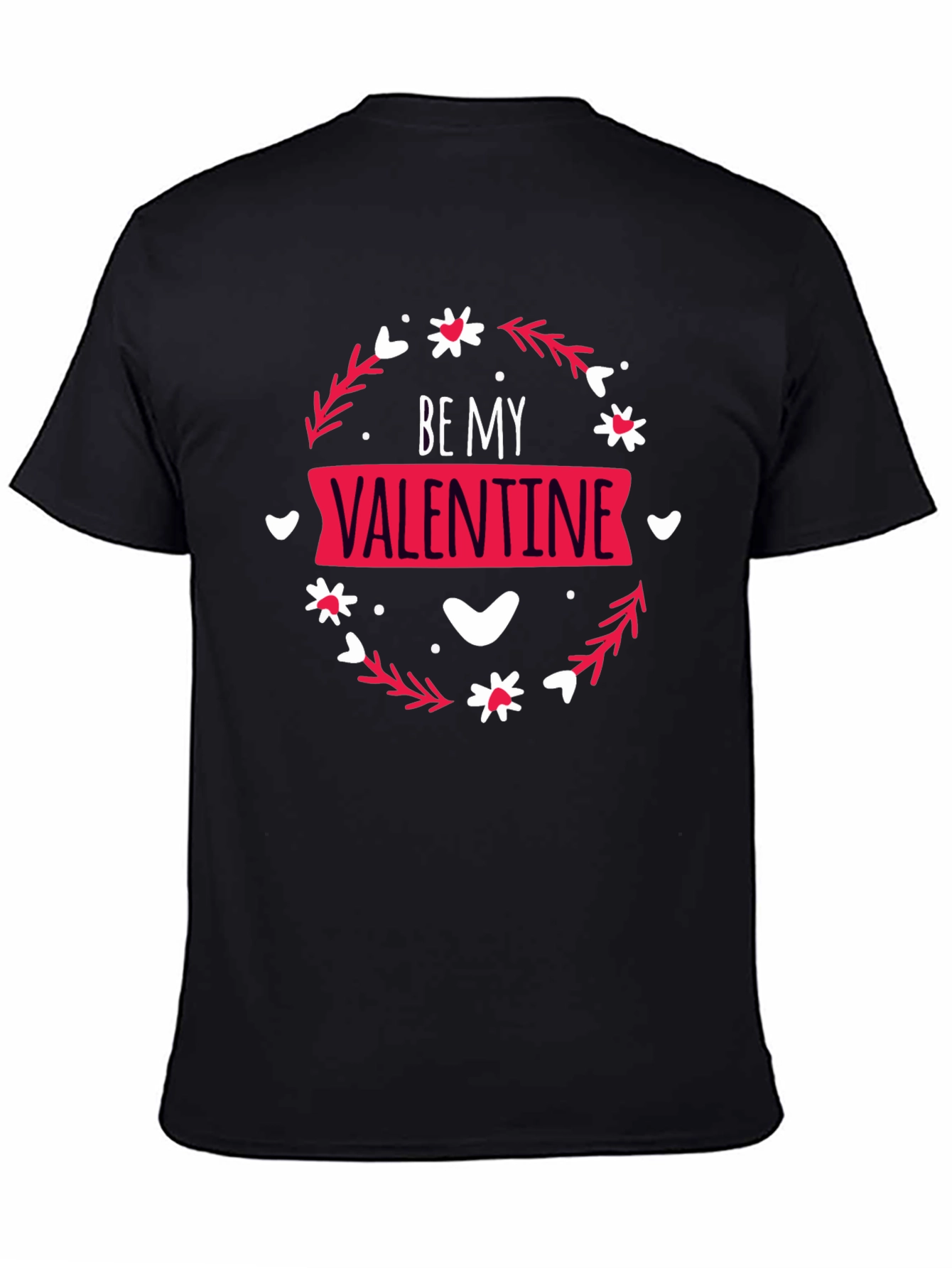 Be My Valentine Graphic Tee - Black Casual T-Shirt