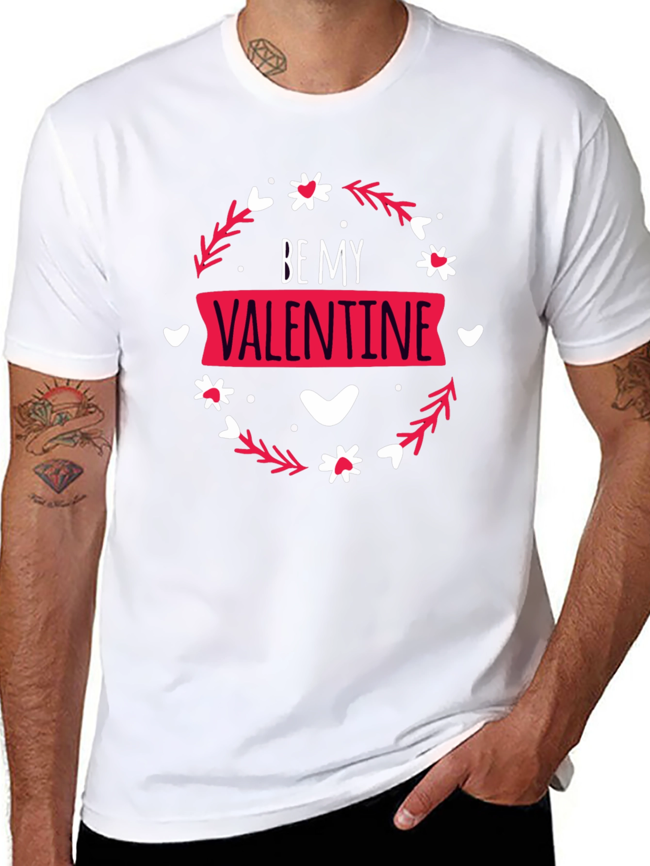 Be My Valentine Graphic Tee - Black Casual T-Shirt